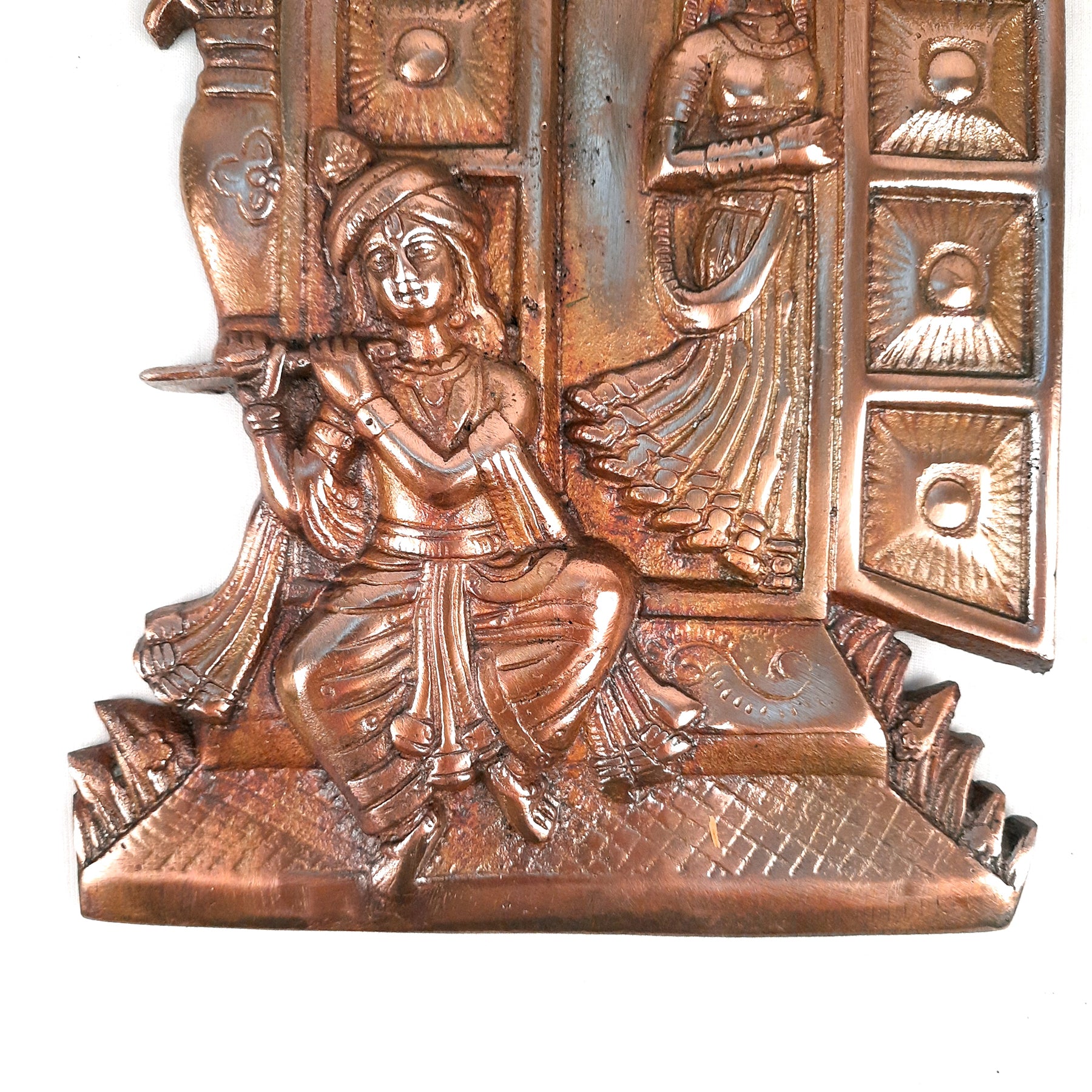 Radha Krishna Wall Hanging - Metal Wall Decor - 13 Inch - apkamart