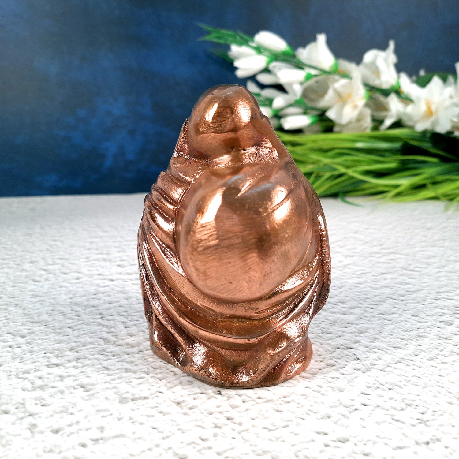 Laughing Buddha With Money Bag Showpiece - For Money, Good Luck, Wealth & Gift- 5 inch-Apkamart