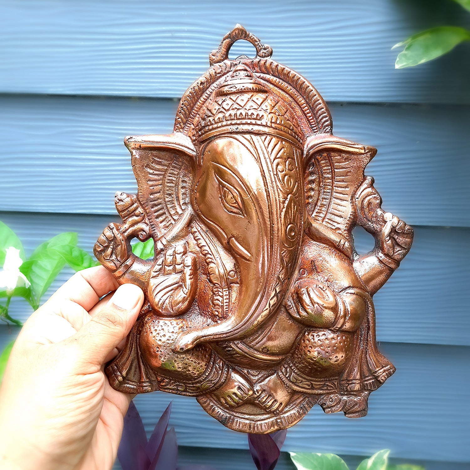 Lord Ganesh Wall Hanging | Ganesha Wall Decor - For Pooja, Home, Entrance Decor & Gifts - 10 Inch - apkamart
