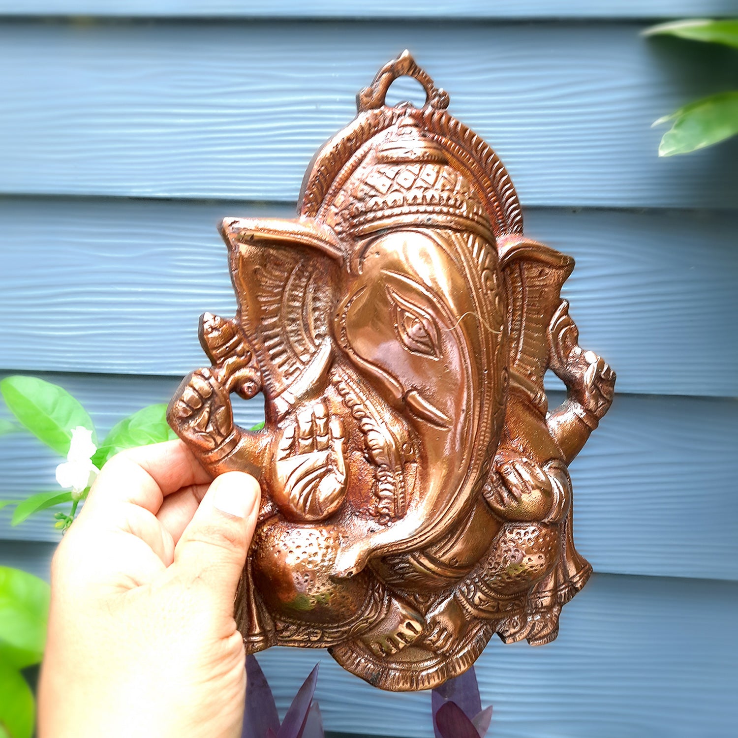 Lord Ganesh Wall Hanging | Ganesha Wall Decor - For Pooja, Home, Entrance Decor & Gifts - 10 Inch - apkamart