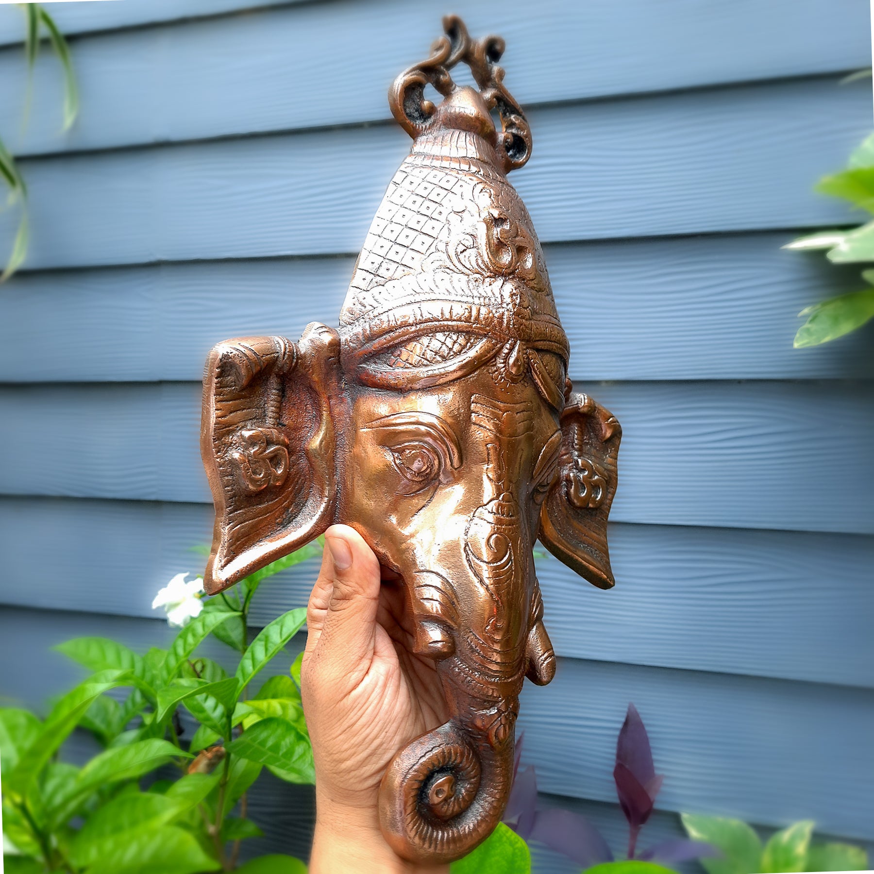 Ganesh Wall Hanging | Ganesha Face Wall Decor - For Home, Living room, Main Door, Office & Gifts - apkamart
