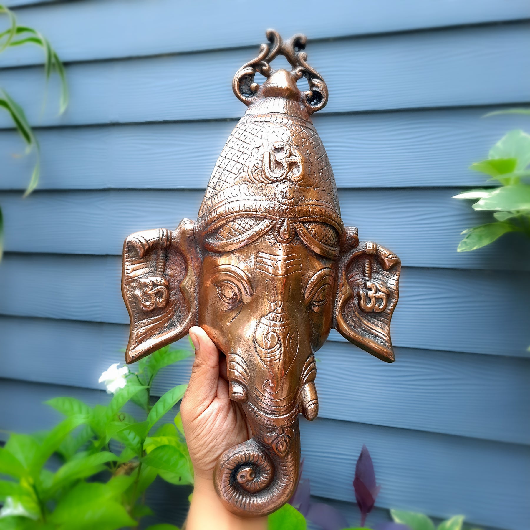 Ganesh Wall Hanging | Ganesha Face Wall Decor - For Home, Living room, Main Door, Office & Gifts - apkamart