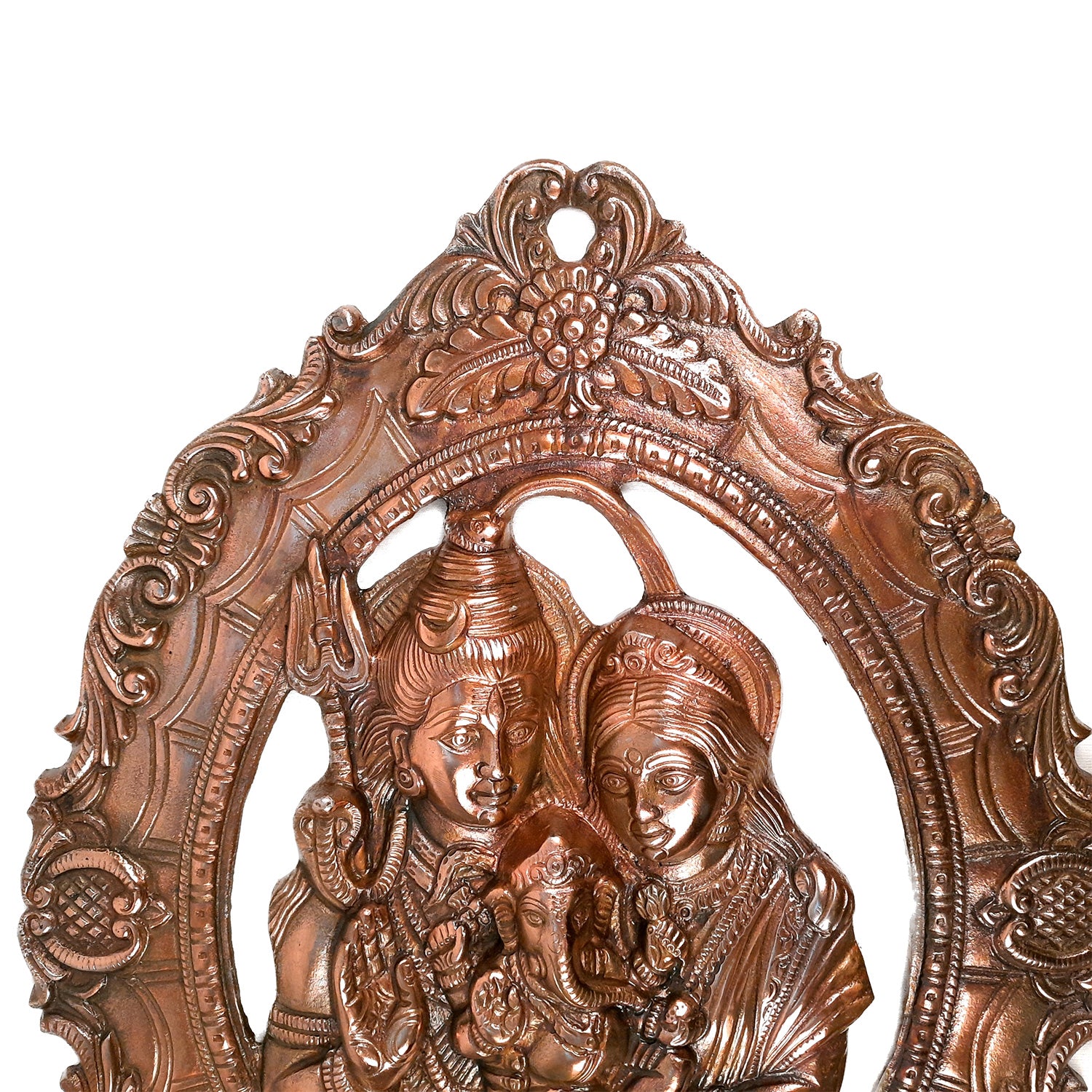 Shiva Parvati Ganesha Wall Hanging | Shiv Parivwar Wall Decor -For Home, Living Room, Office Decor & Gift - 19 Inch - apkamart