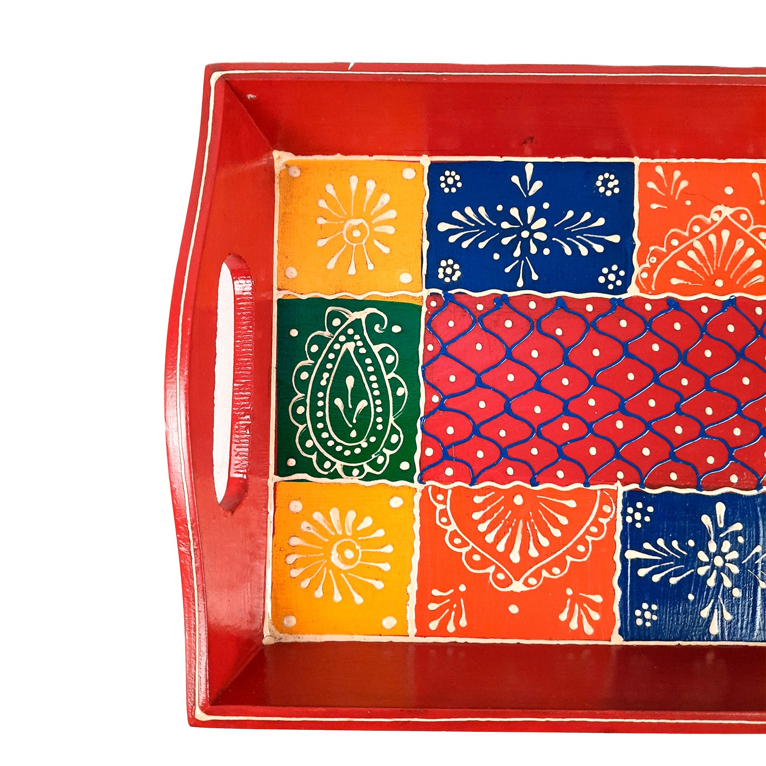 Serving Tray | Wooden Tea Tray - For Home, Kitchen, Dining Table Decor & Gift - 11 Inch - apkamart #Style_Pack of 1