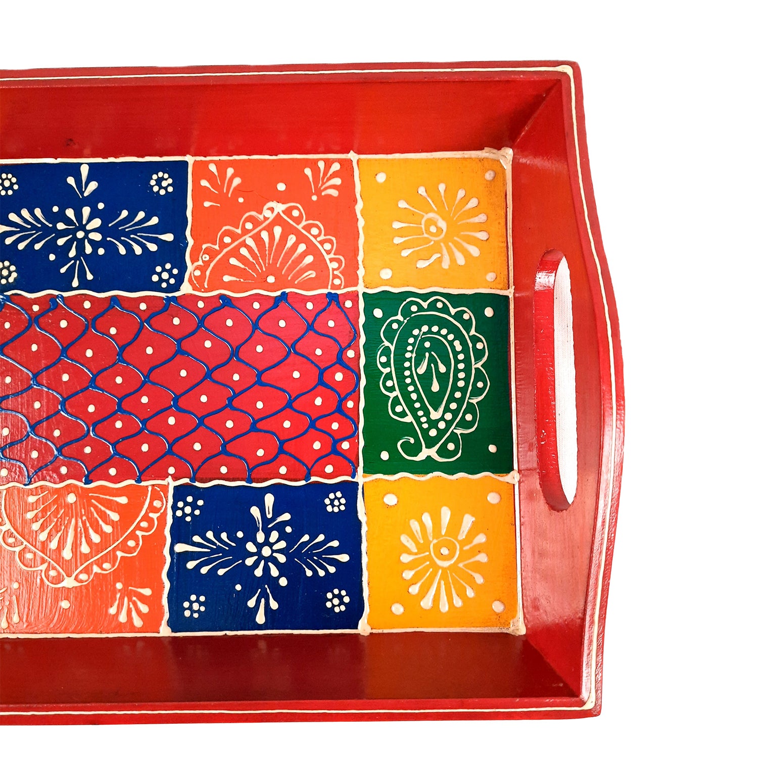 Serving Tray | Wooden Tea Tray - For Home, Kitchen, Dining Table Decor & Gift - 11 Inch - apkamart #Style_Pack of 2
