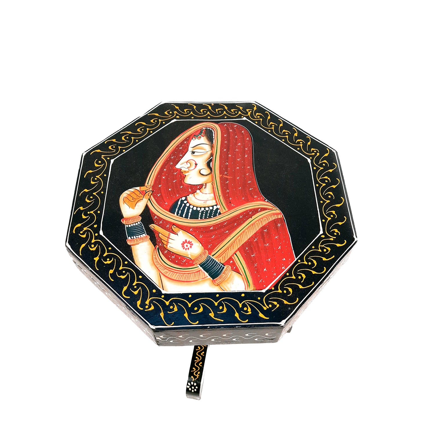 Side Table Stool Wooden | End Table | - Bani Thani Design - for Living Room, Home & Corner Decor & Gifts - 16 inch - apkamart #Style_Pack of 2