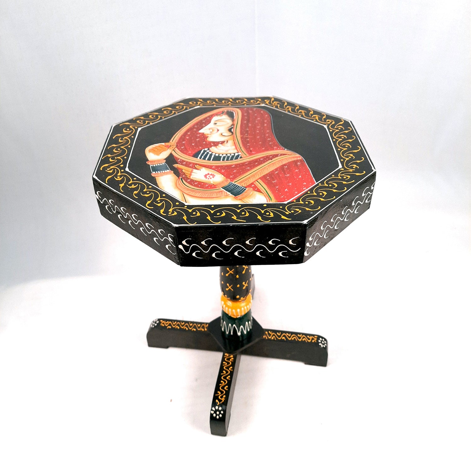 Side Table Stool Wooden | End Table | - Bani Thani Design - for Living Room, Home & Corner Decor & Gifts - 16 inch - apkamart #Style_Pack of 1