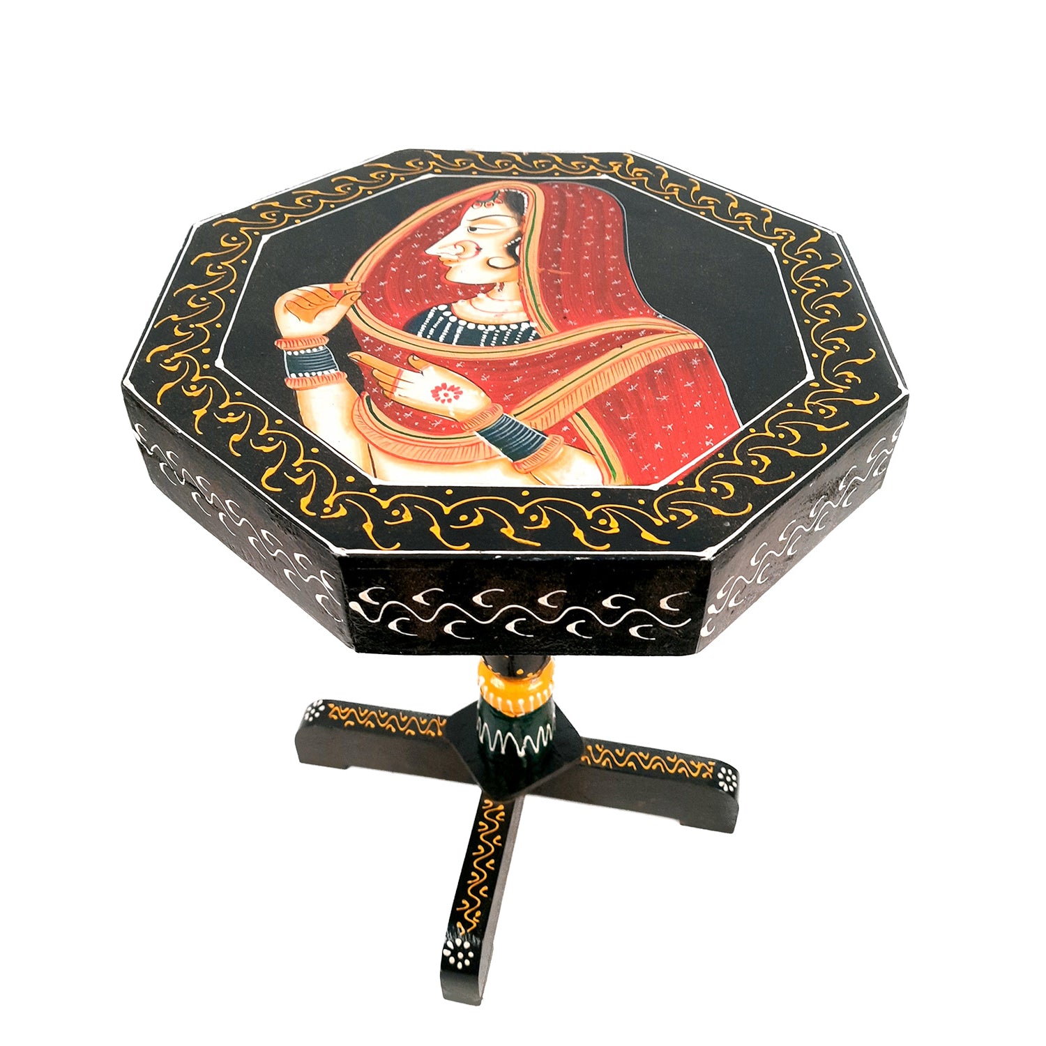 Side Table Stool Wooden | End Table | - Bani Thani Design - for Living Room, Home & Corner Decor & Gifts - 16 inch - apkamart #Style_Pack of 1