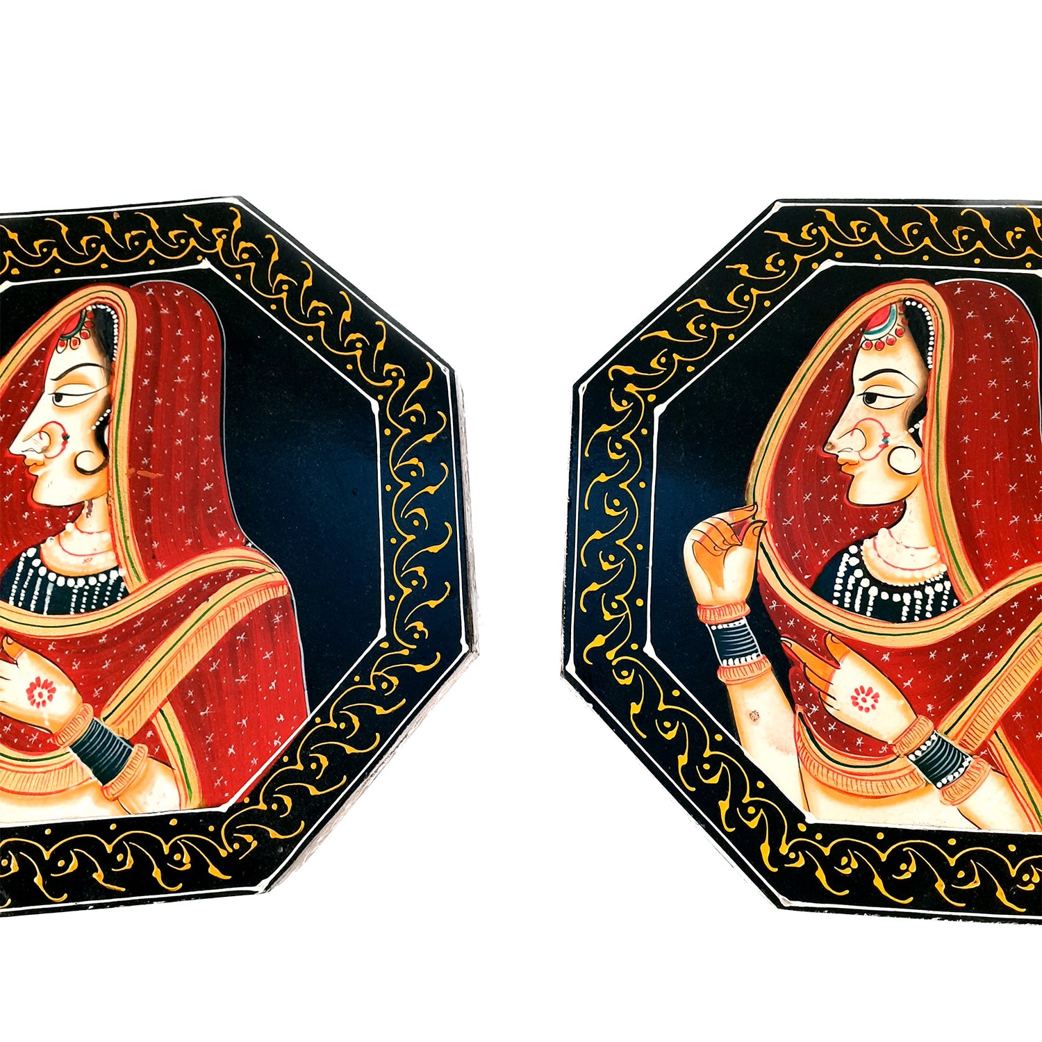 Side Table Stool Wooden | End Table | - Bani Thani Design - for Living Room, Home & Corner Decor & Gifts - 16 inch - apkamart #Style_Pack of 2