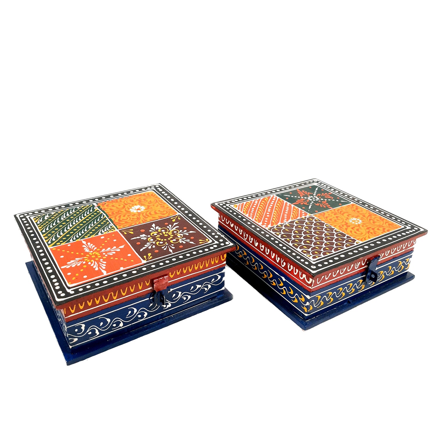 Jewelry Box Organizer | Wooden Box | Jewellery Box with Lock - 6 Inch-Apkamart #Style_pack of 2