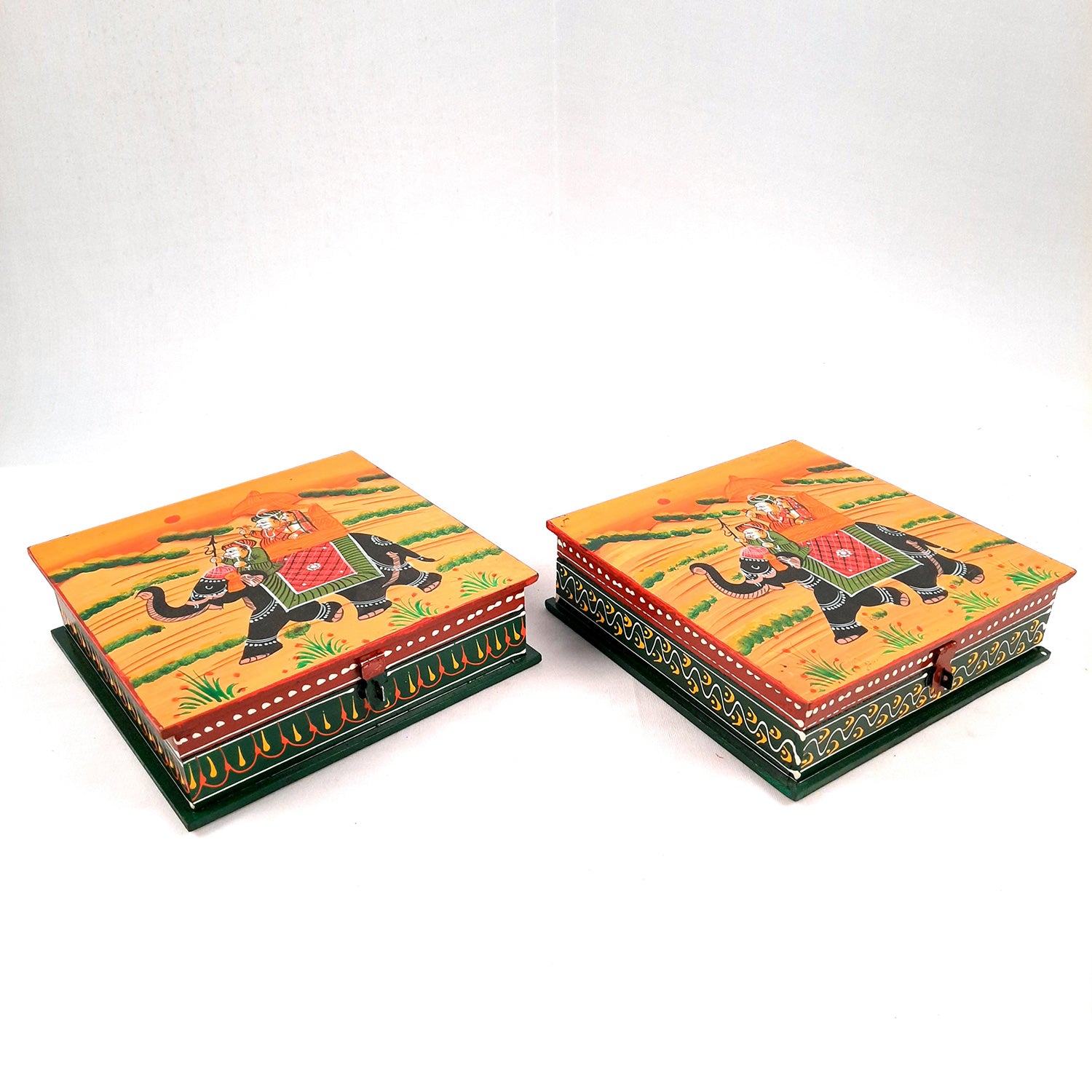 Decorative Box | Jewellery Box for Earrings | Jewellery Organizer - 8 Inch-Apkamart #Style_pack of 2