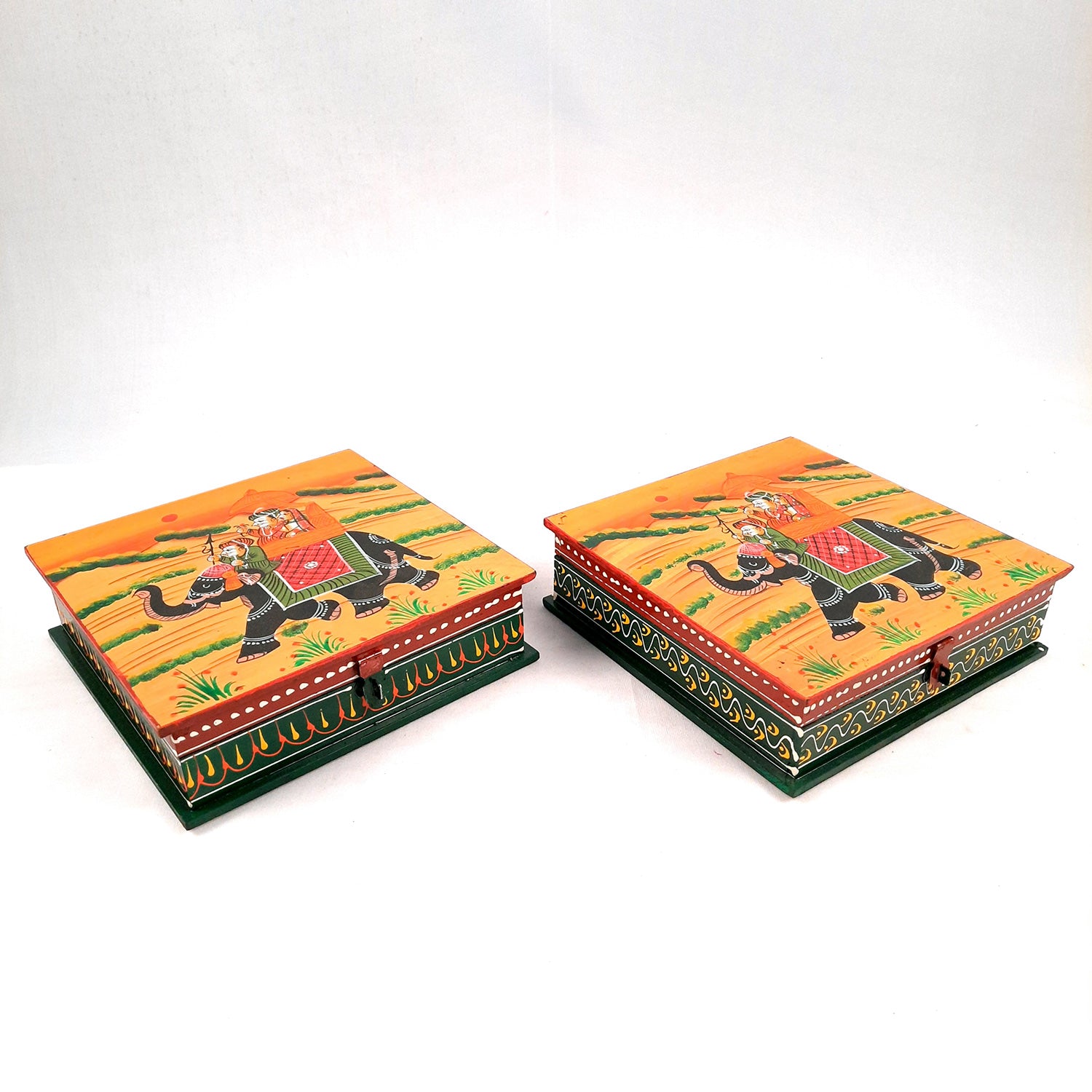 Decorative Box | Jewellery Box for Earrings | Jewellery Organizer - 8 Inch-Apkamart #Style_pack of 2