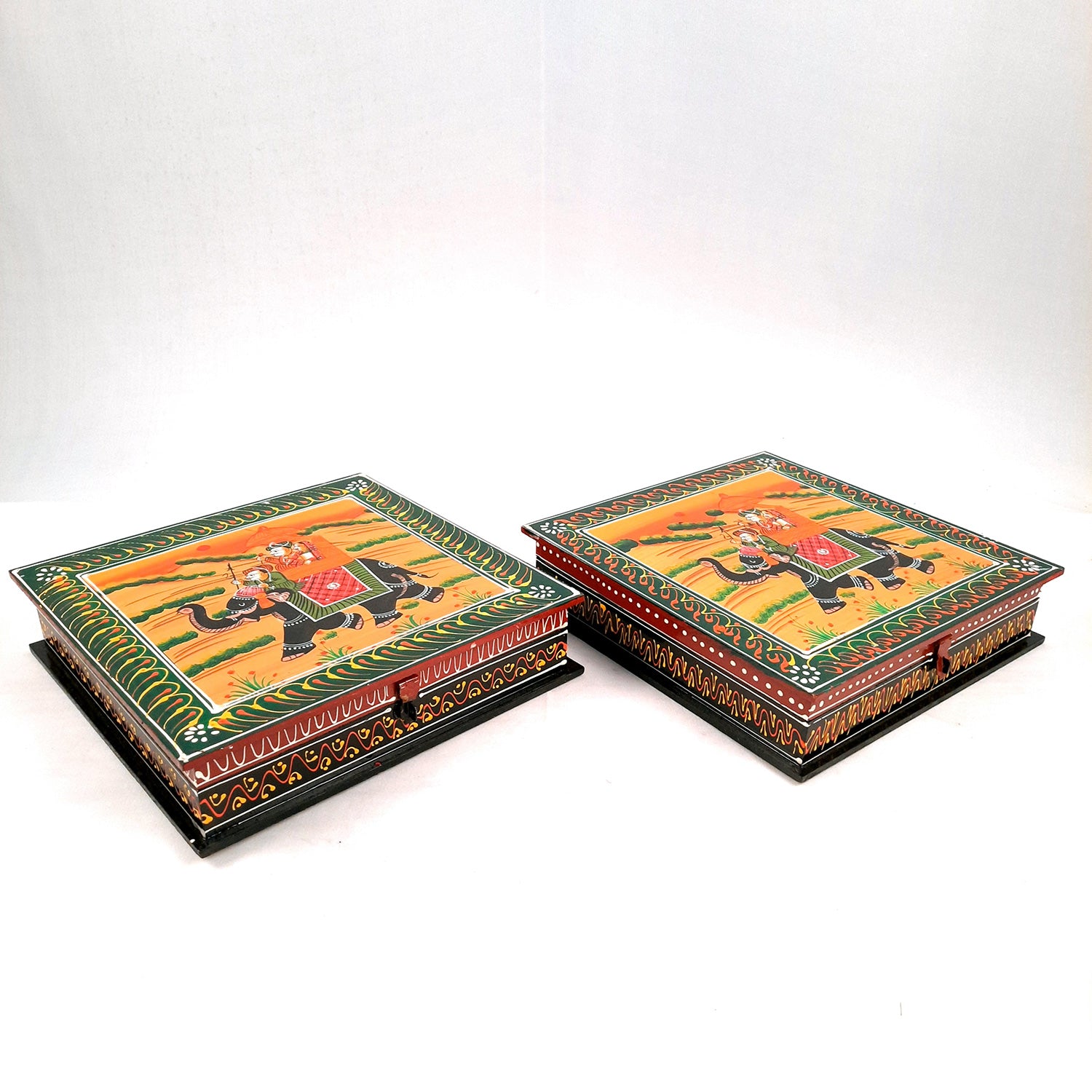 Jewellery Box | Decorative Box - For Earring & Necklace - 10 Inch- Apkamart #Style_pack of 2