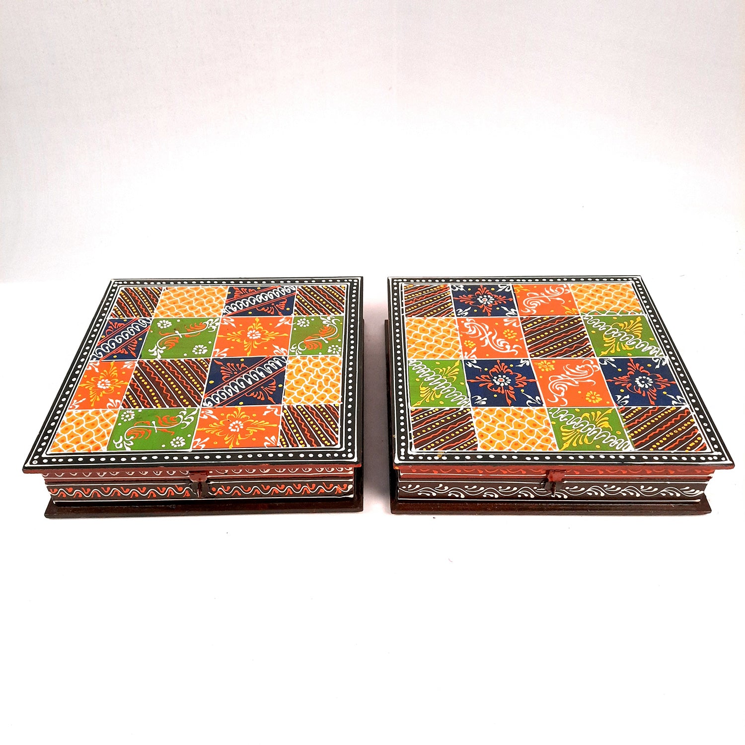 Wooden Jewelry Box | Jewellery Organizer - 10 Inch-Apkamart #Style_pack of 2