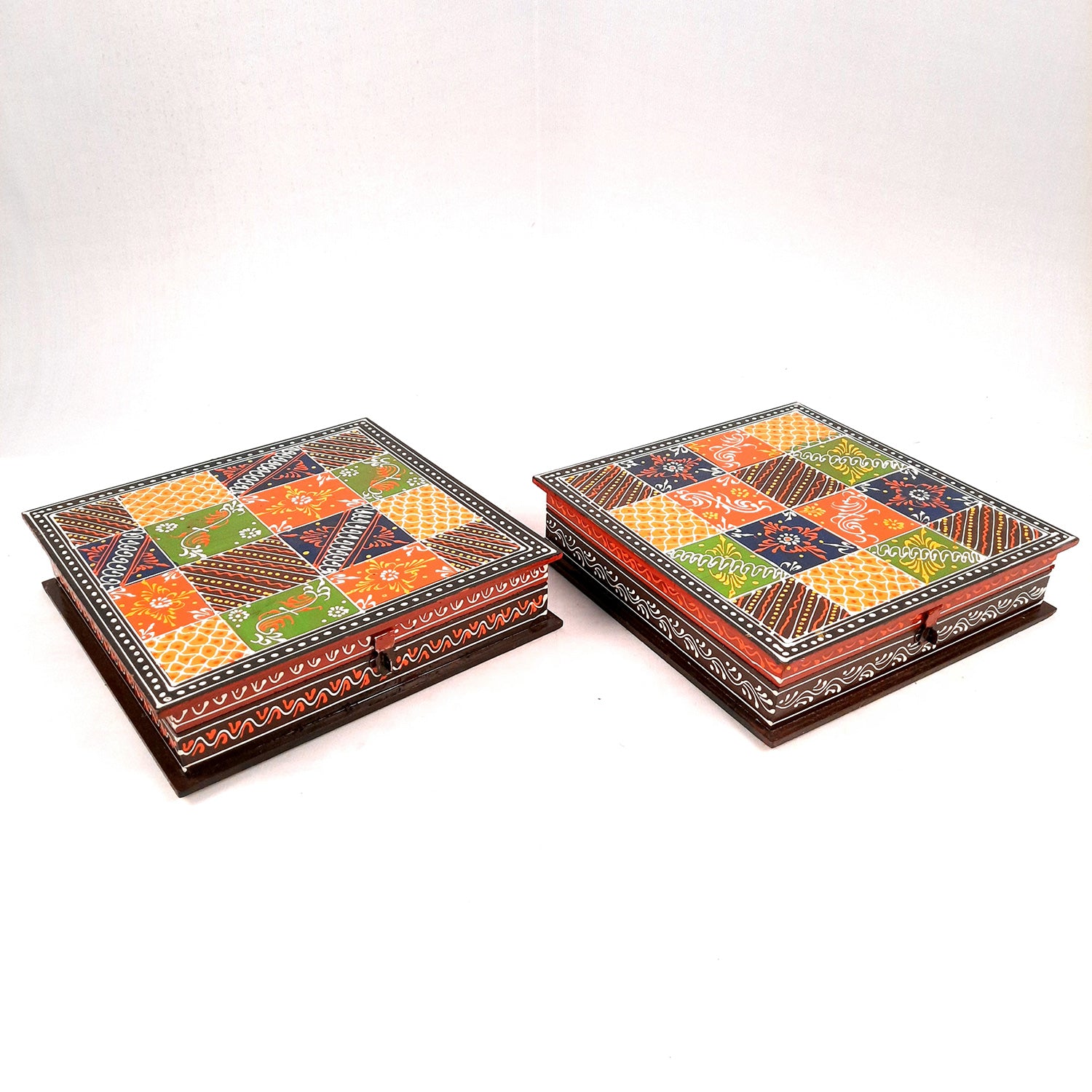 Wooden Jewelry Box | Jewellery Organizer - 10 Inch-Apkamart #Style_pack of 2