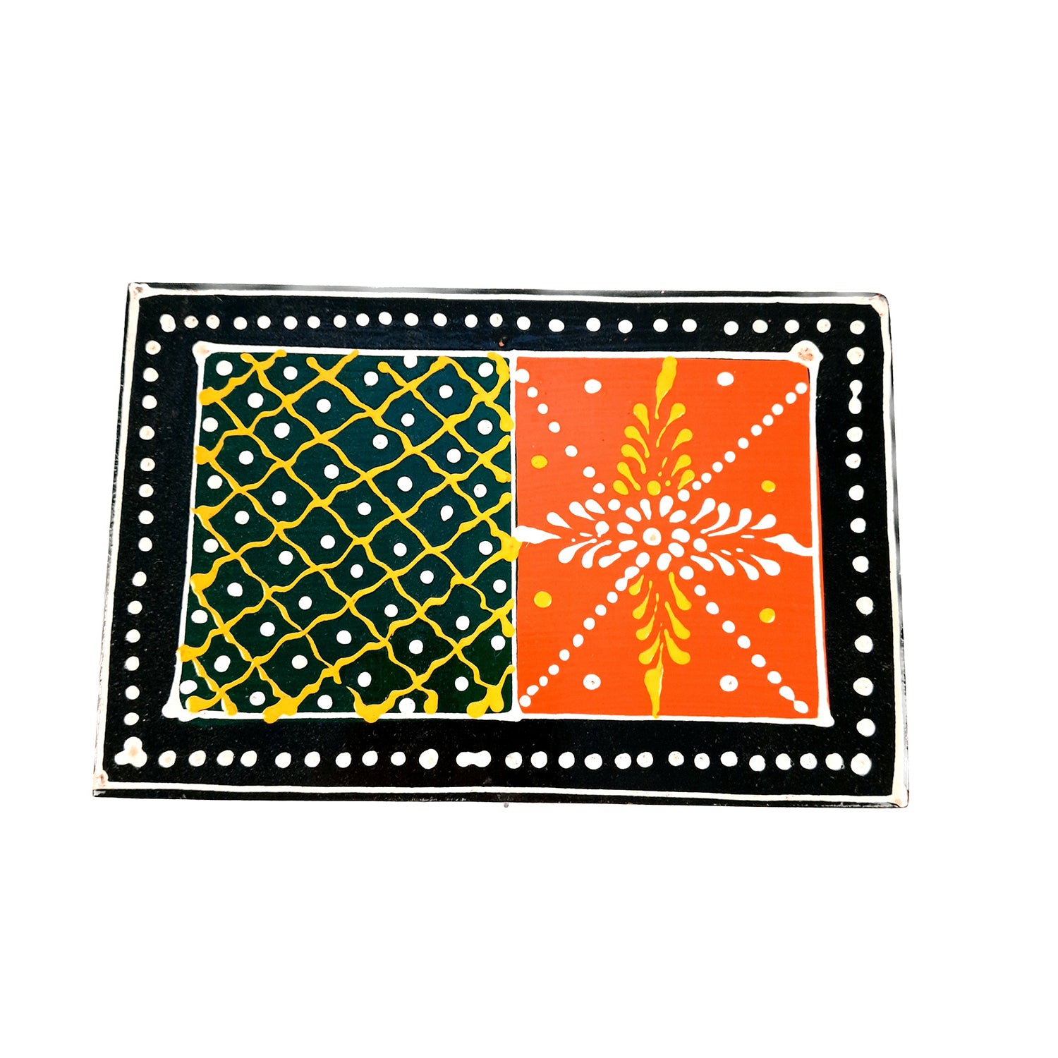 Necklace Box in Mehandi Design | Wooden Jewelry Box for Wedding & Anniversary Gift - 6X4-Apkamart #Style_pack of 2