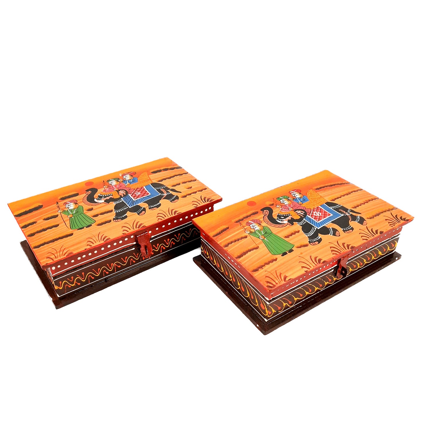 Decorative Box | Small Jewelry Box | Accessory Box - 8X5 Inch- Apkamart #Style_Pack of 2