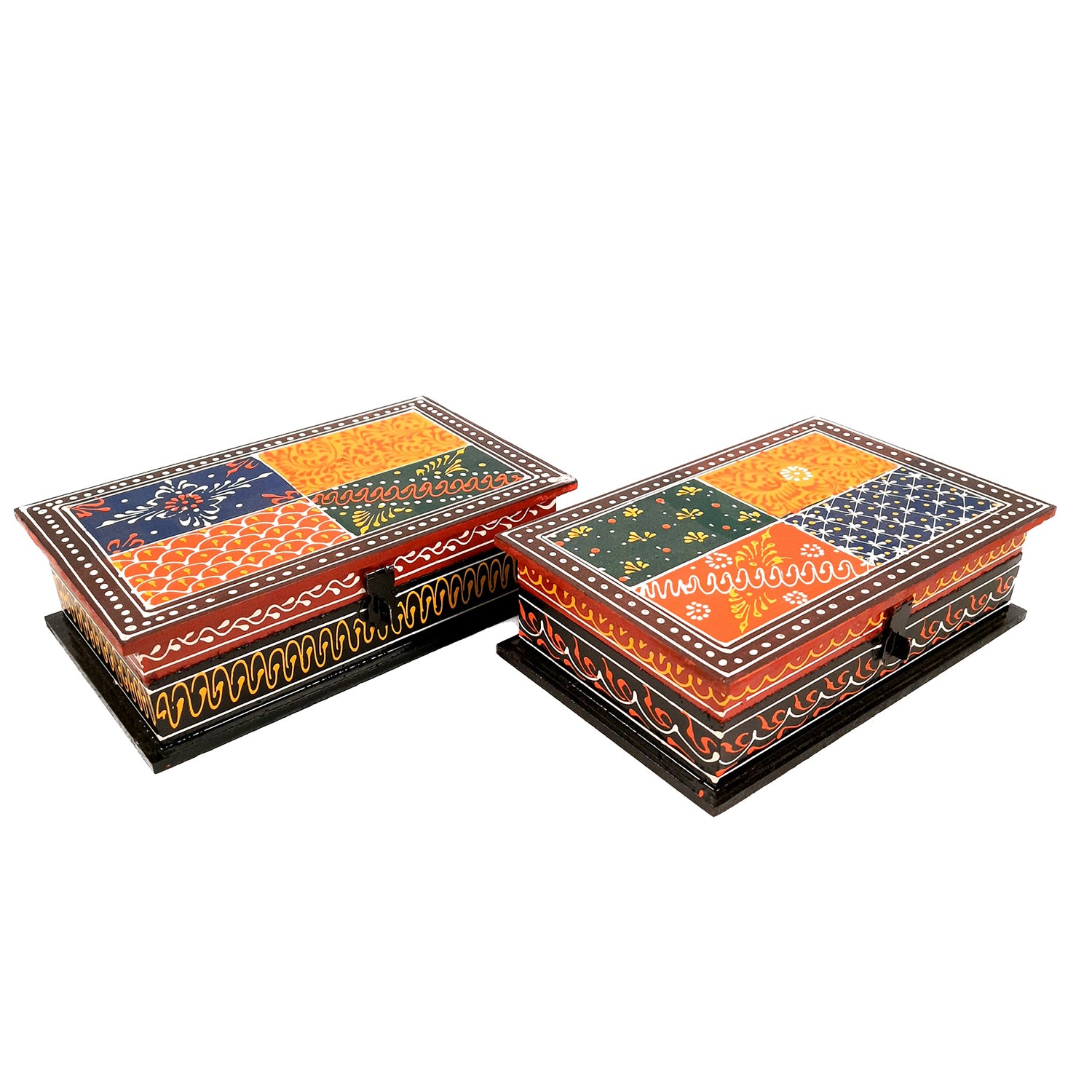 Wooden Box | Jewellery Box with Lock for Wedding & Anniversary Gift - 8X5- Apkamart #Style_Pack of 2