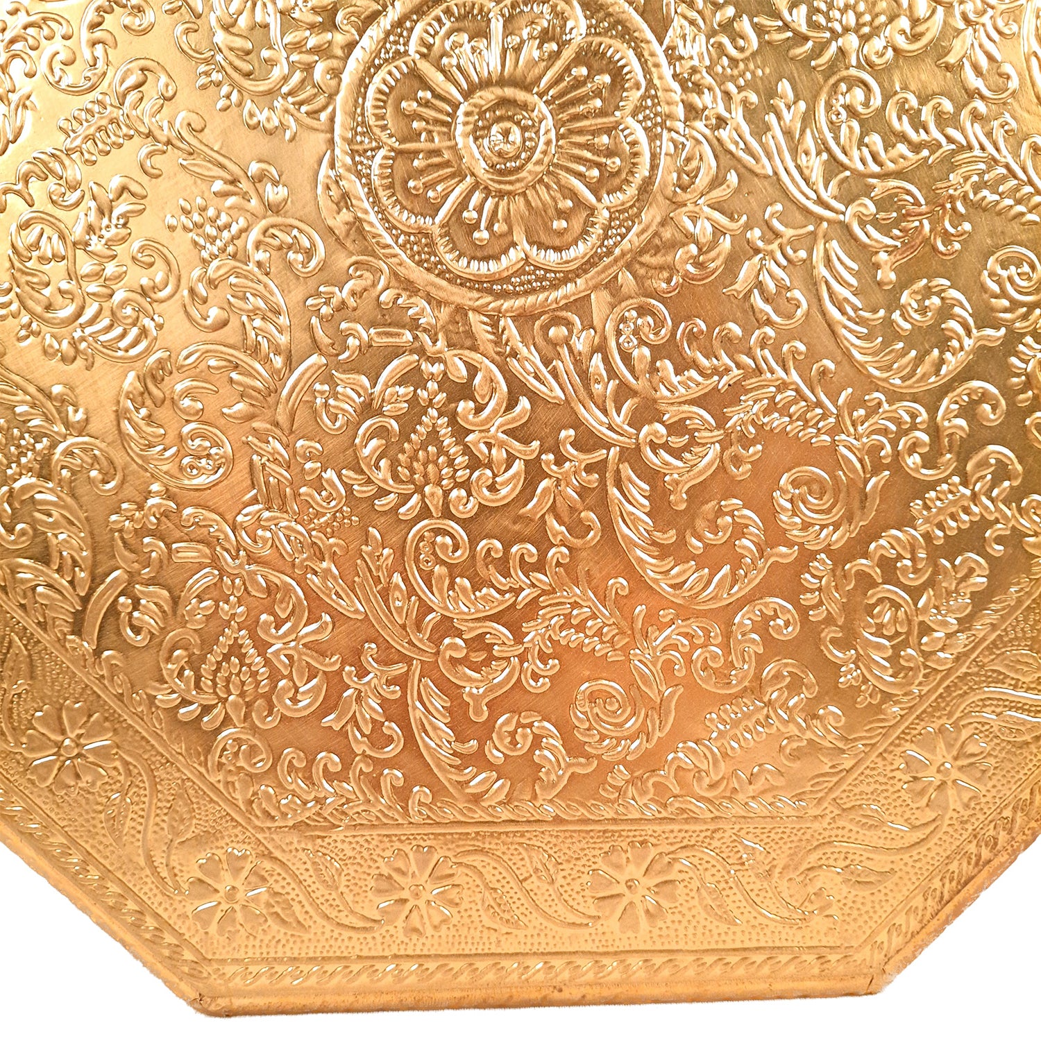 Puja Chowki Bajot Brass | Small Wooden Stool - 13 Inch - For Sitting, Puja, Home & Corner Decor - apkamart