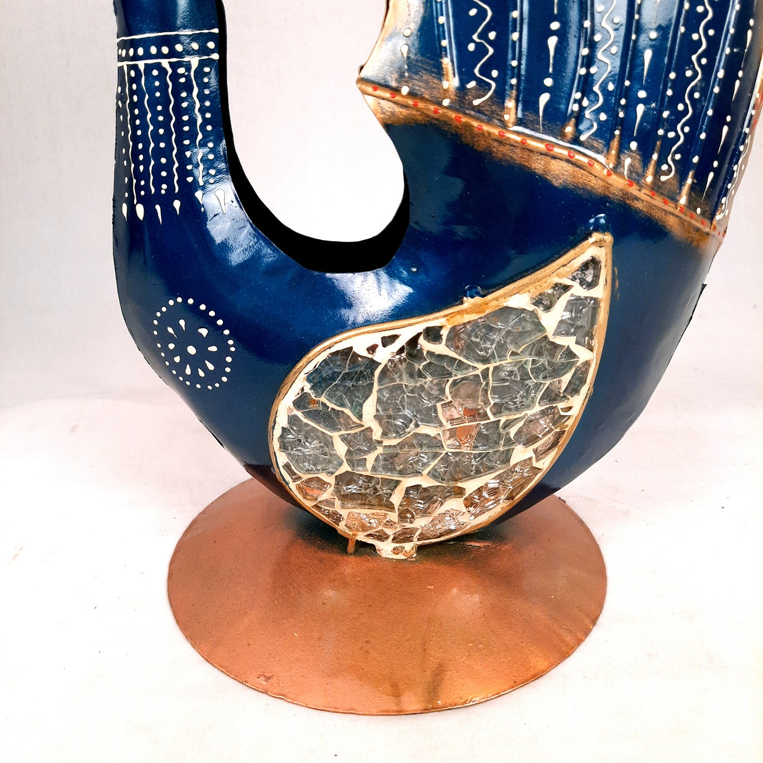 Antique Side Table Swan Design - 15 Inch for Home and Corner Decor - ApkaMartSide Table Peacock Design | End Table Cum Showpiece - for Living Room, Home and Corner Decor & Gift - 15 Inch - apkamart #Color_Blue