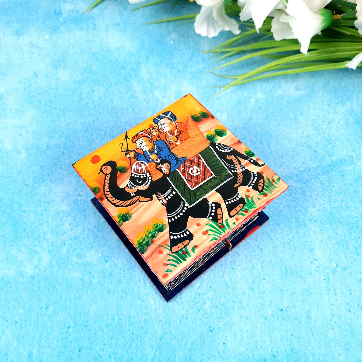 Jewellery Box | Decorative Wooden Jewelry Box - For Earring, Necklace, Dressing Table Decor & Gifts - 4 Inch