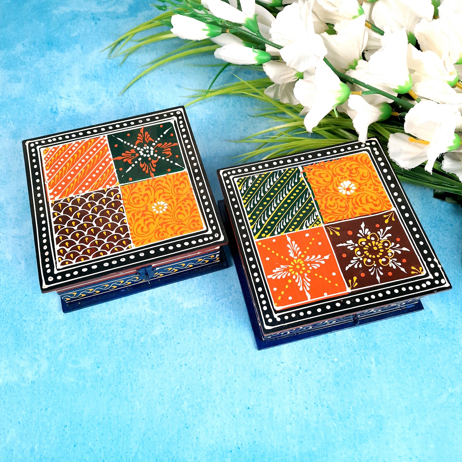 Jewelry Box Organizer | Wooden Box | Jewellery Box with Lock - 6 Inch-Apkamart #Style_pack of 2