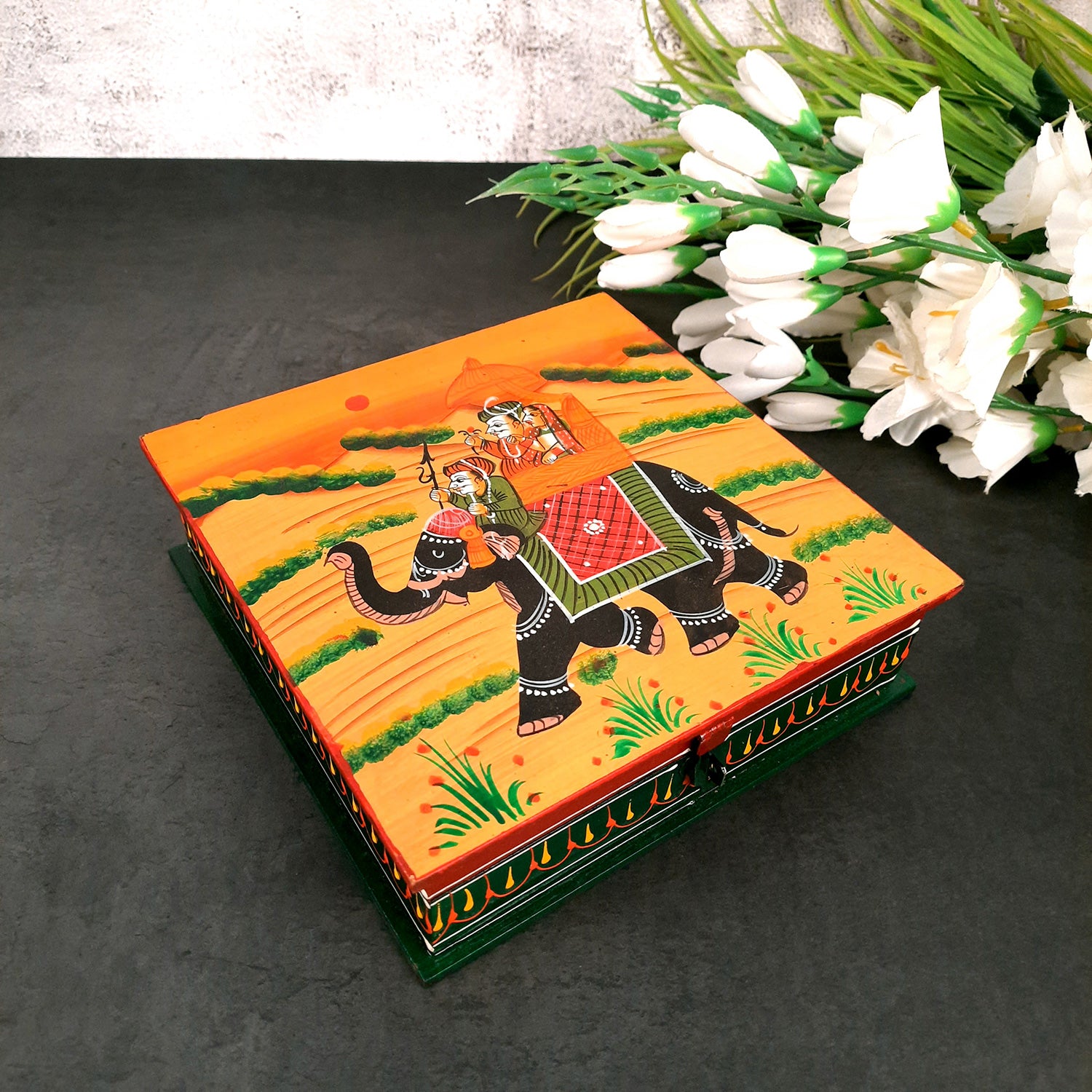 Decorative Box | Jewellery Box for Earrings | Jewellery Organizer - 8 Inch-Apkamart #Style_pack of 2