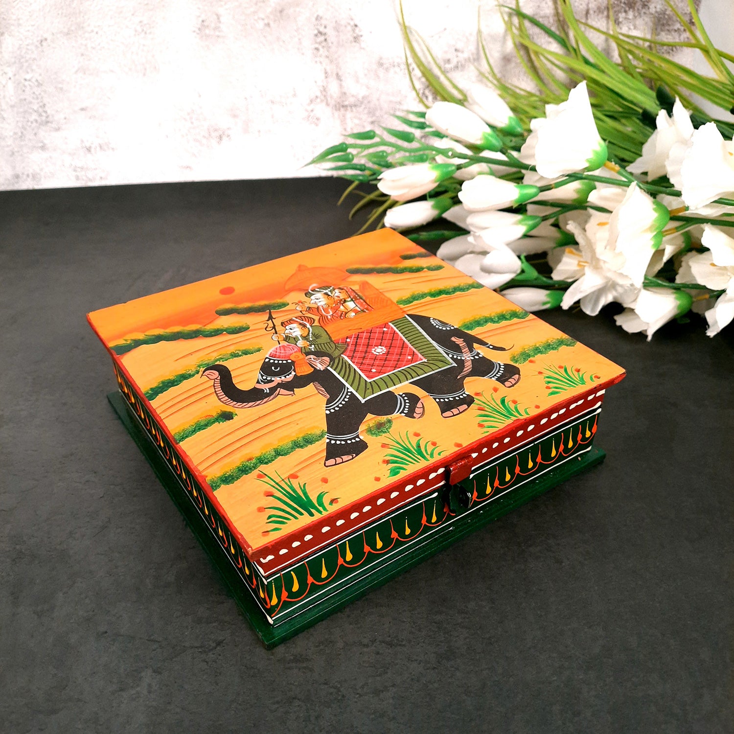 Decorative Box | Jewellery Box for Earrings | Jewellery Organizer - 8 Inch-Apkamart #Style_pack of 2