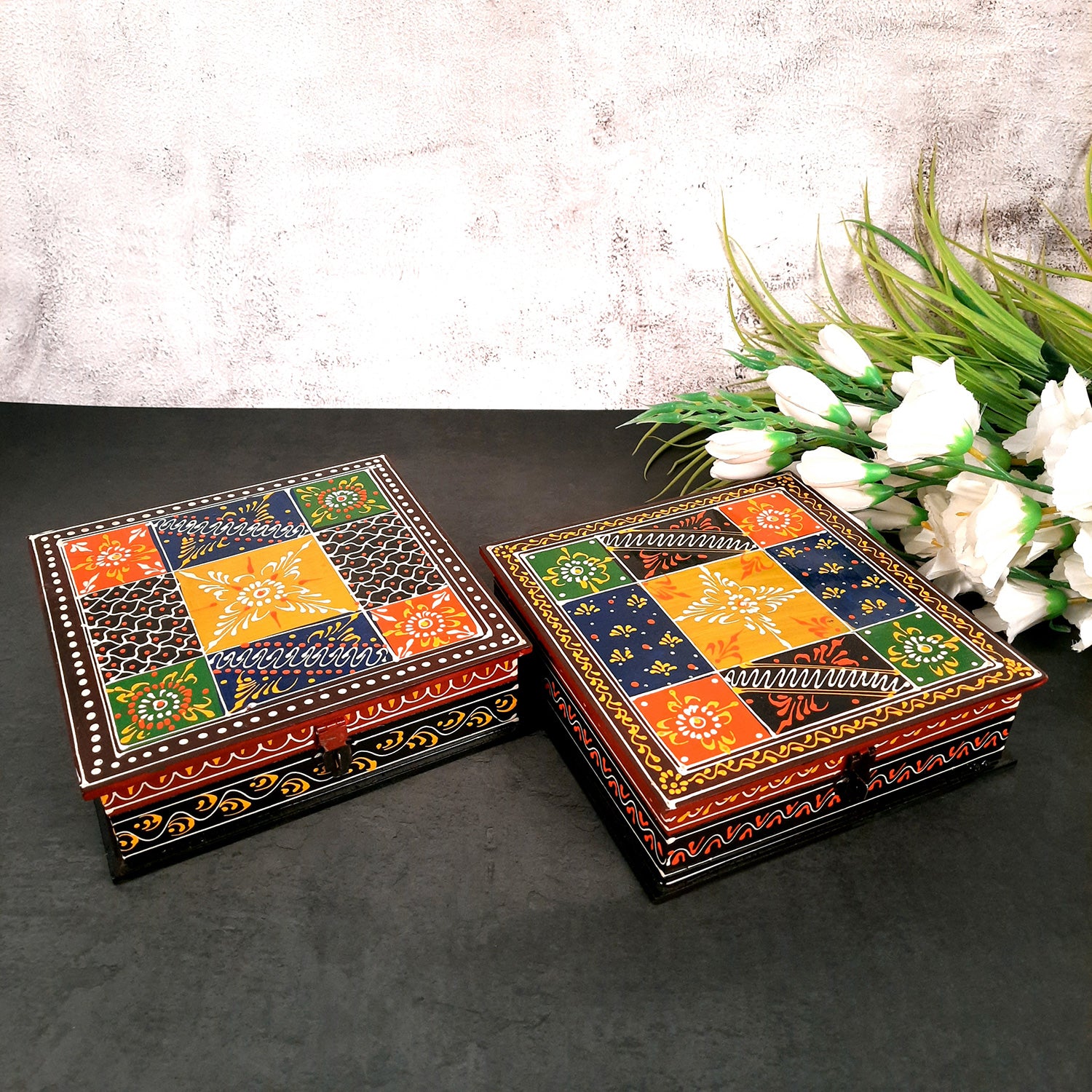 Jewellery Box for Earrings | Jewellery Organizer - 8 Inch- Apkamart #Style_pack of 2