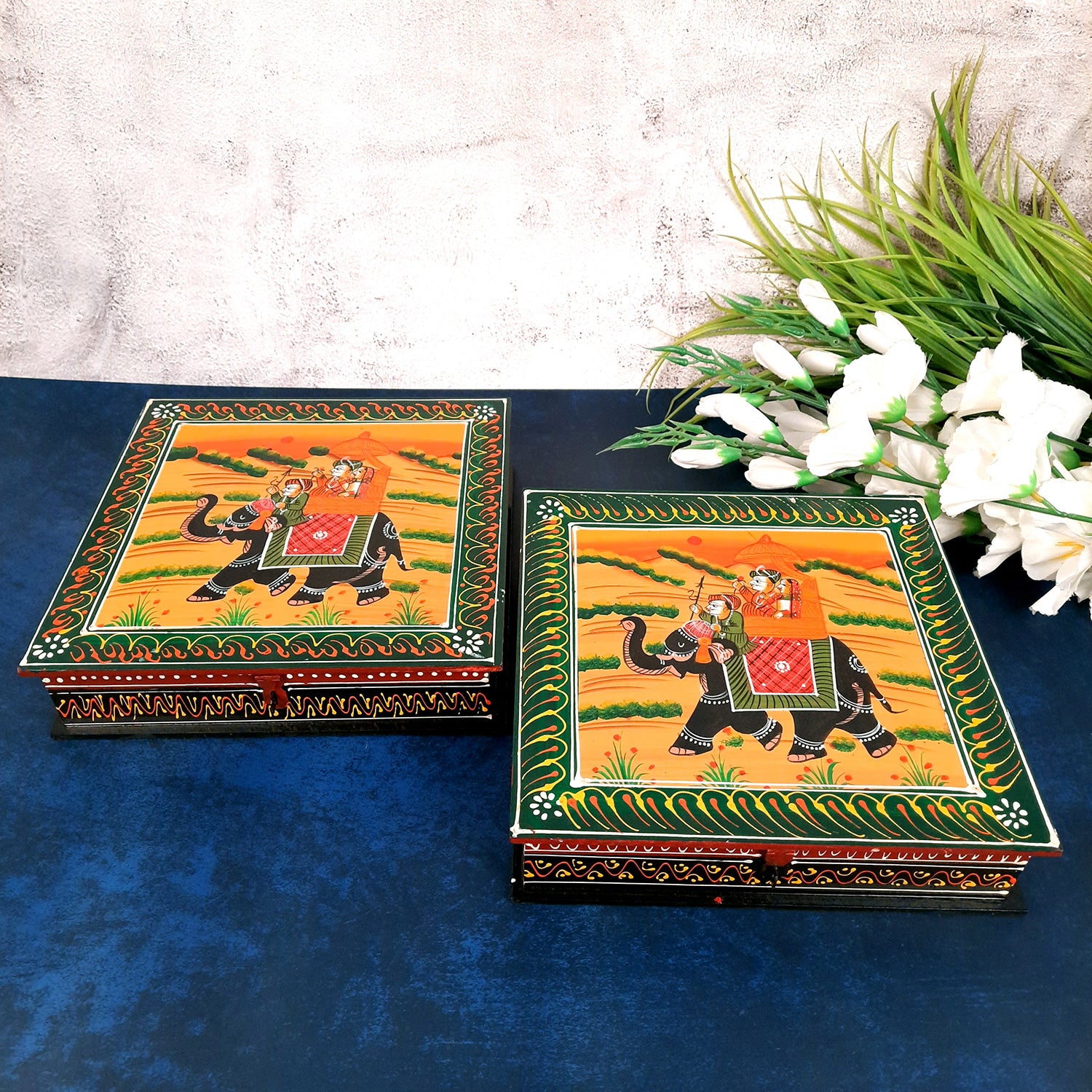 Jewellery Box | Decorative Box - For Earring & Necklace - 10 Inch- Apkamart #Style_pack of 2