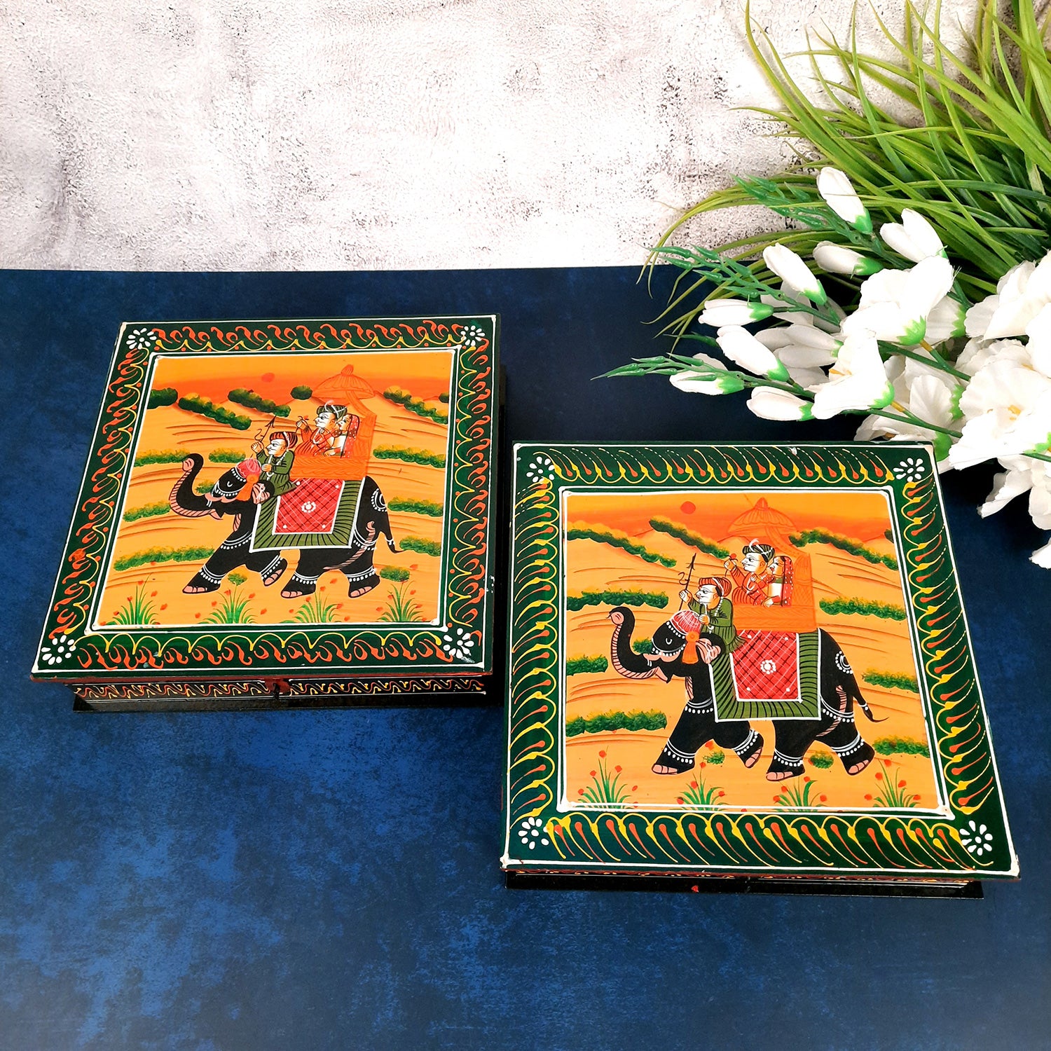 Jewellery Box | Decorative Box - For Earring & Necklace - 10 Inch- Apkamart #Style_pack of 2