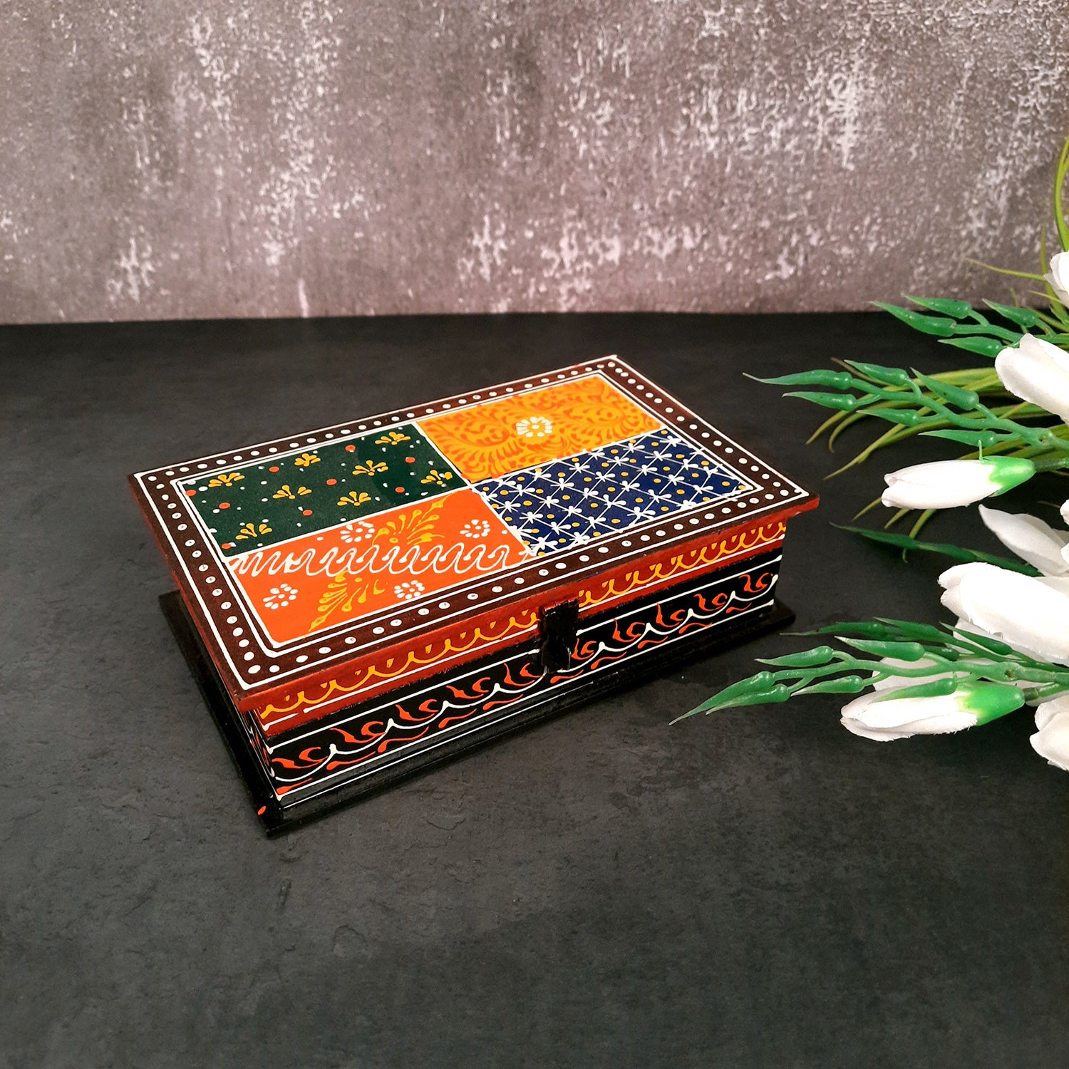 Wooden Box | Jewellery Box with Lock for Wedding & Anniversary Gift - 8X5- Apkamart #Style_Pack of 2