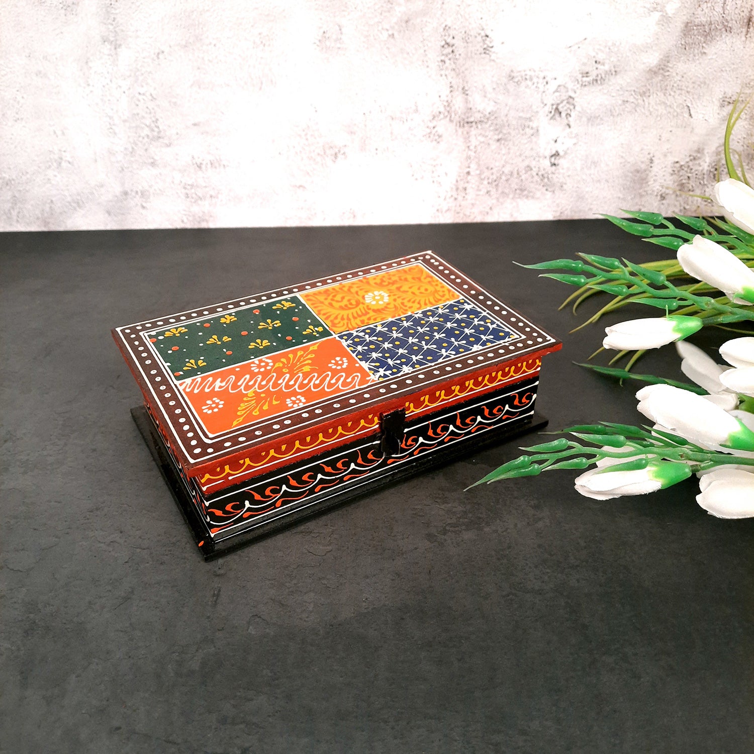 Wooden Box | Jewellery Box with Lock for Wedding & Anniversary Gift - 8X5- Apkamart #Style_Pack of 2