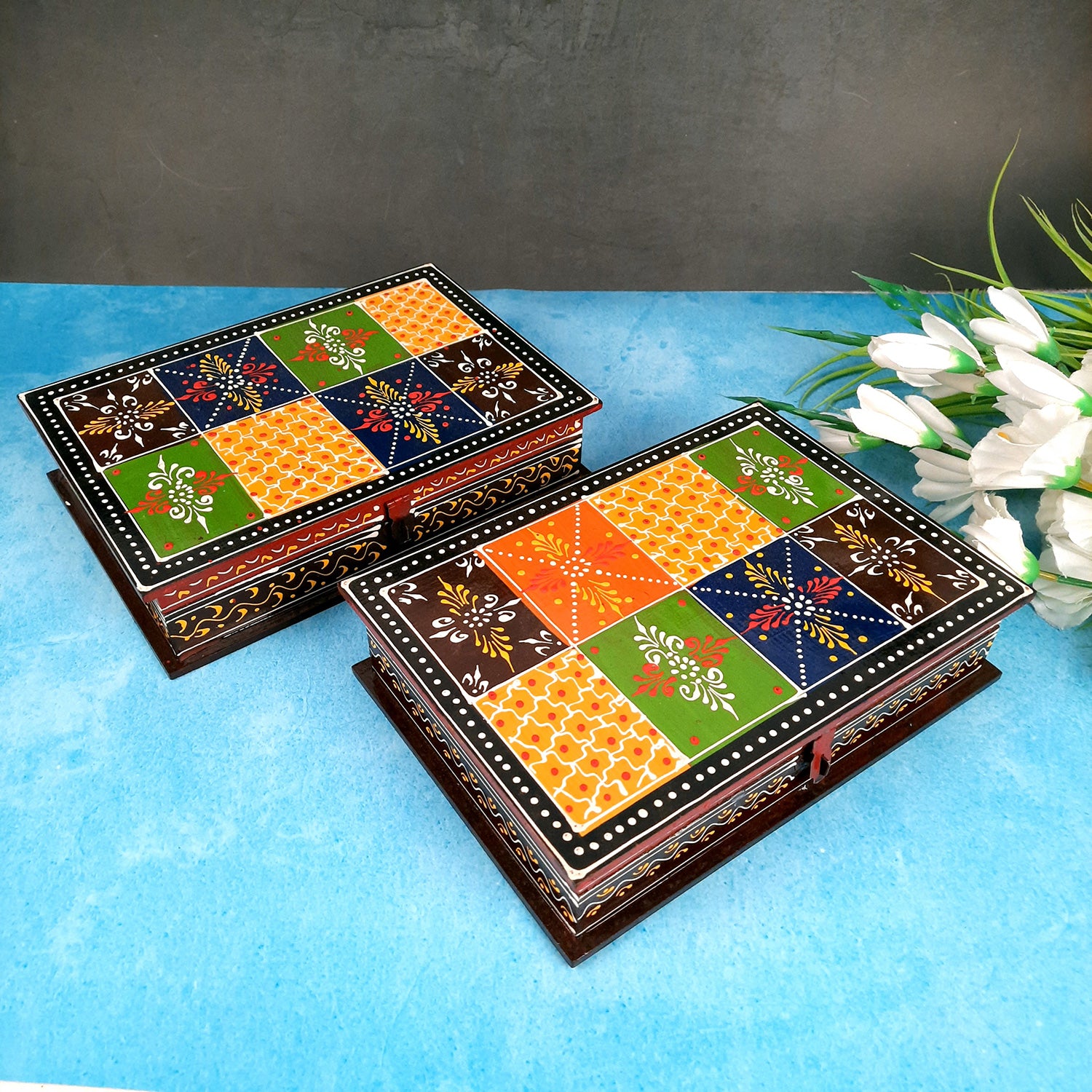 Jewelry Box Organizer | Earring box | Jewellery Organizer - 7X10-Apkamart #Style_Pack of 2