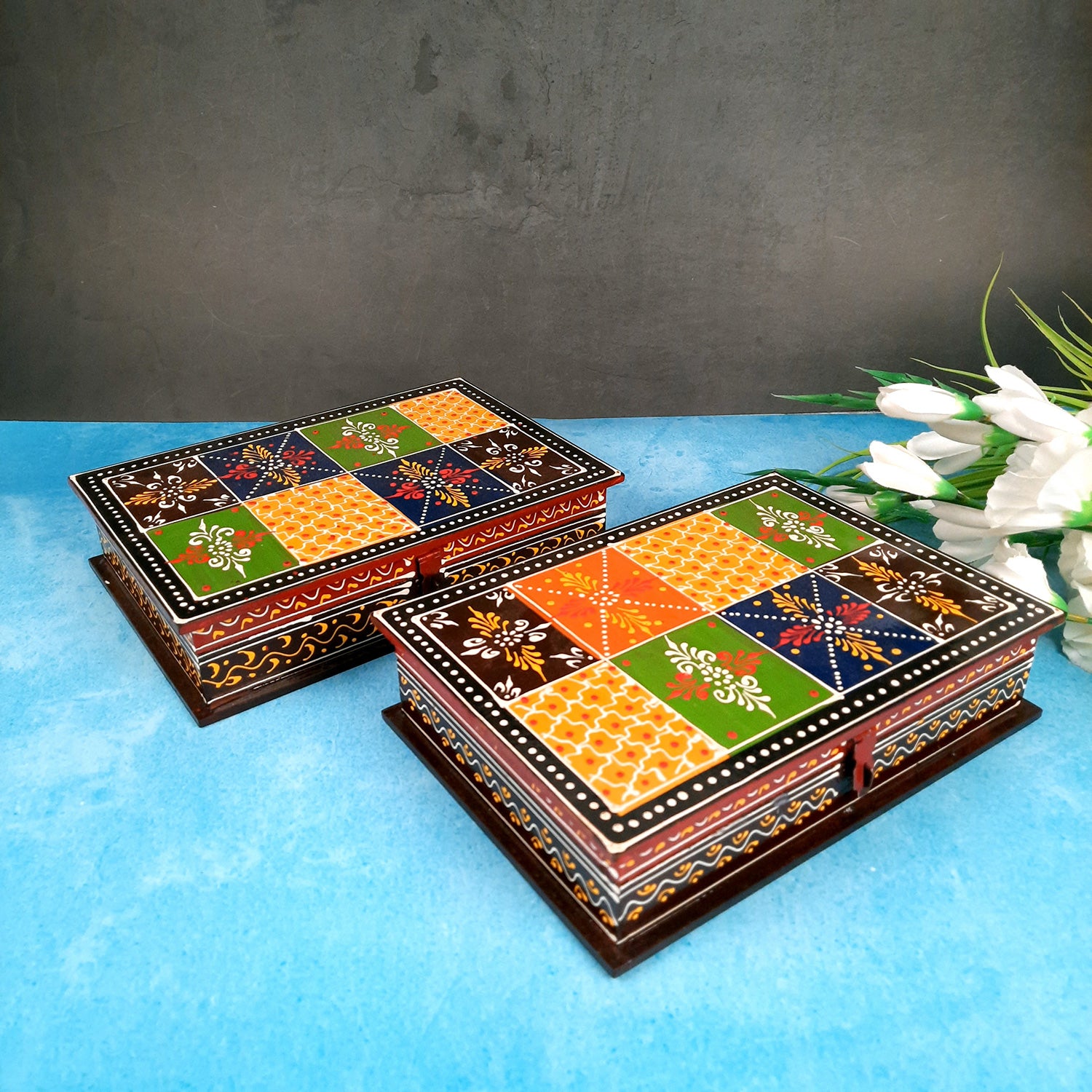 Jewelry Box Organizer | Earring box | Jewellery Organizer - 7X10-Apkamart #Style_Pack of 2