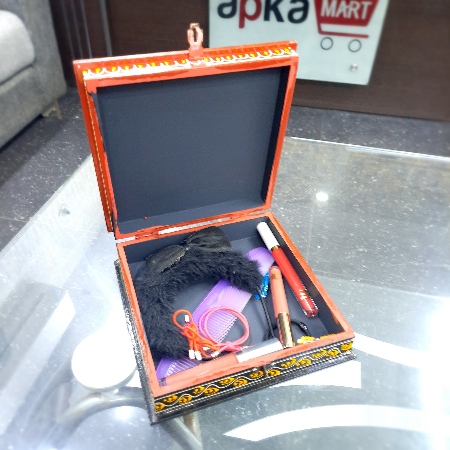 Jewellery Box | Decorative Wooden Jewelry Box | Multi-Purpose Storage Box - for Home, Dressing Table Decor, Storage & Gifts - 8 Inch