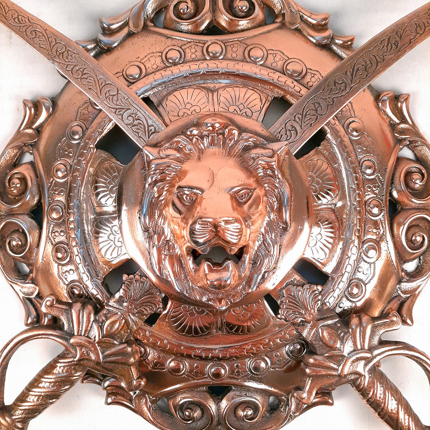 Dhal Talwar Wall Hanging Set | Sword & Shield Wall Mount - Lion Design - For Home, Living Room, Wall Decoration - 20 Inch - Apkamart