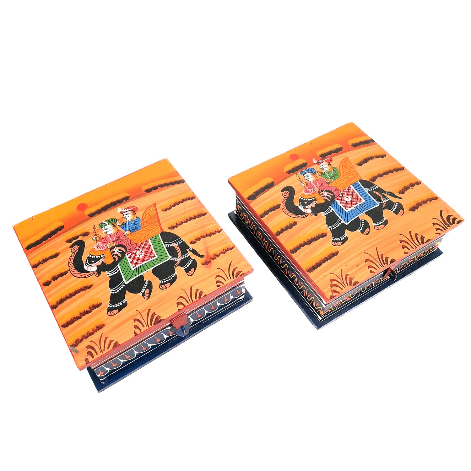 Jewellery Box | Wooden Jewelry Box Decorative - For Earring, Necklace & Gifts - 6 Inch - apkamart #Style_Pack of 2
