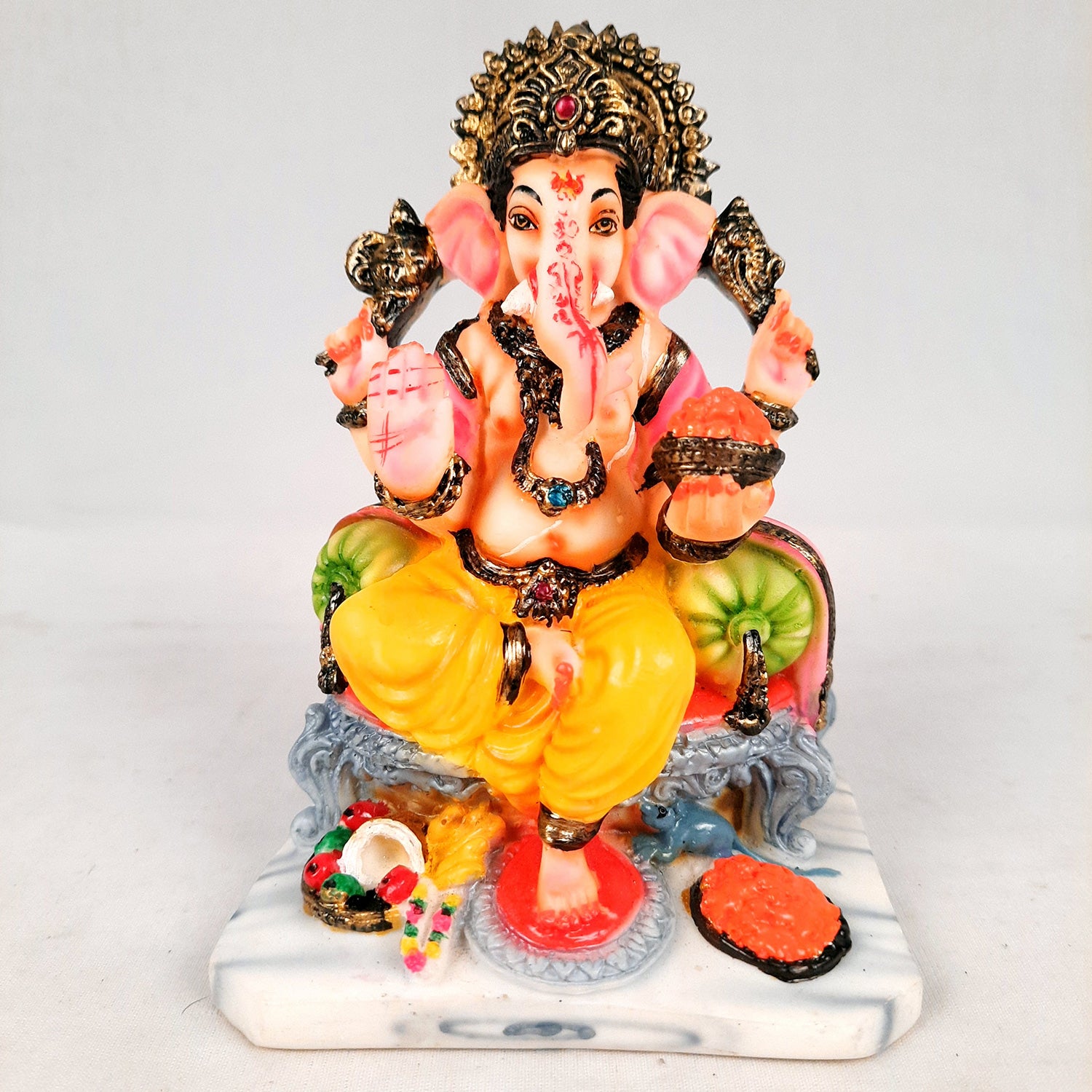Ganesh Idol | Ganesha Statue - for Puja, Home & Table Decor | Housewarming, Diwali & Festival Gift - 6 Inch - apkamart
