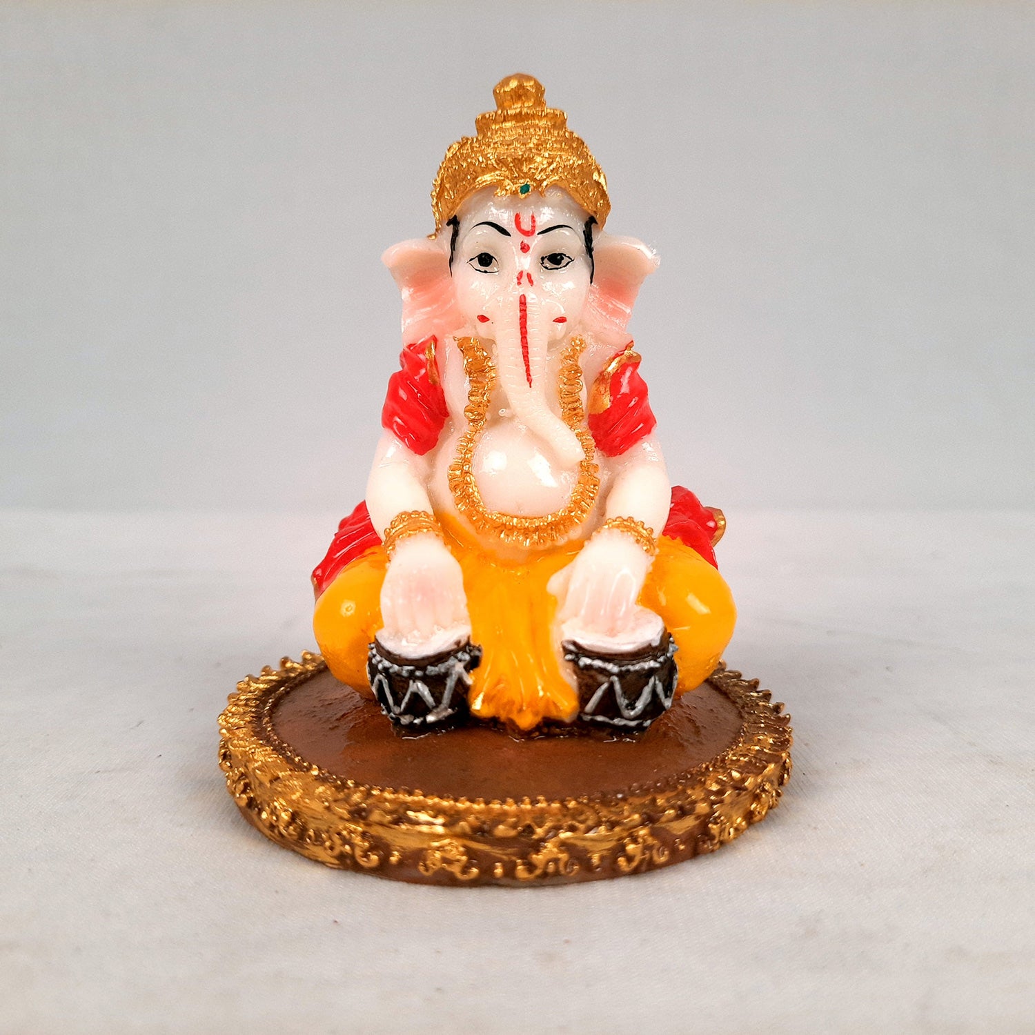 Ganesh Idol | Ganesha Statue - for Pooja, Home & Table Decor | Ganpati Murti for Office Desk, Car Dashboard - 4 Inch (Set of 3) - apkamart