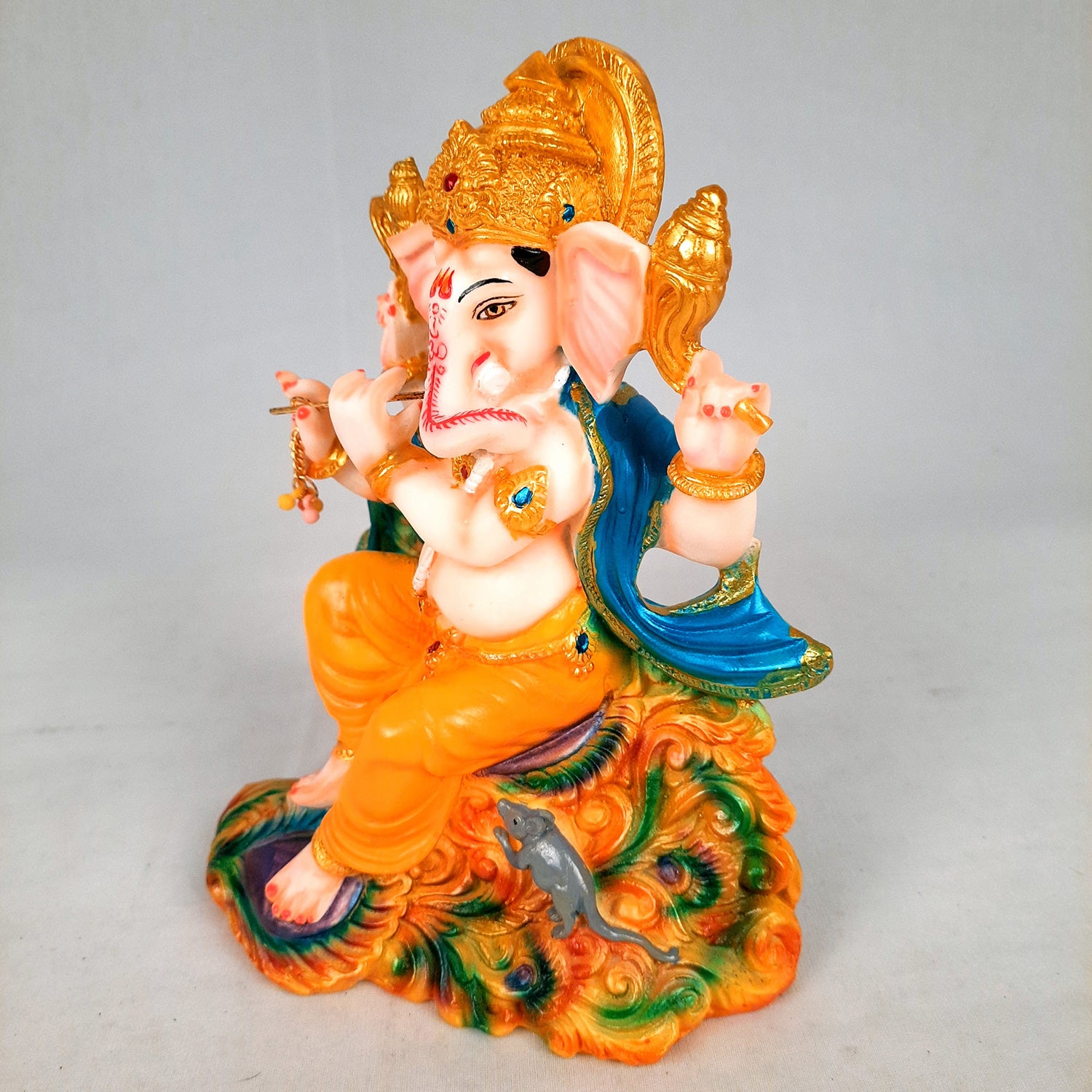 Ganesh Idol | Ganesha Statue - for Puja, Home & Table Decor | Ganpati Murti for Office Desk & Gifts - 8 Inch - Apkamart