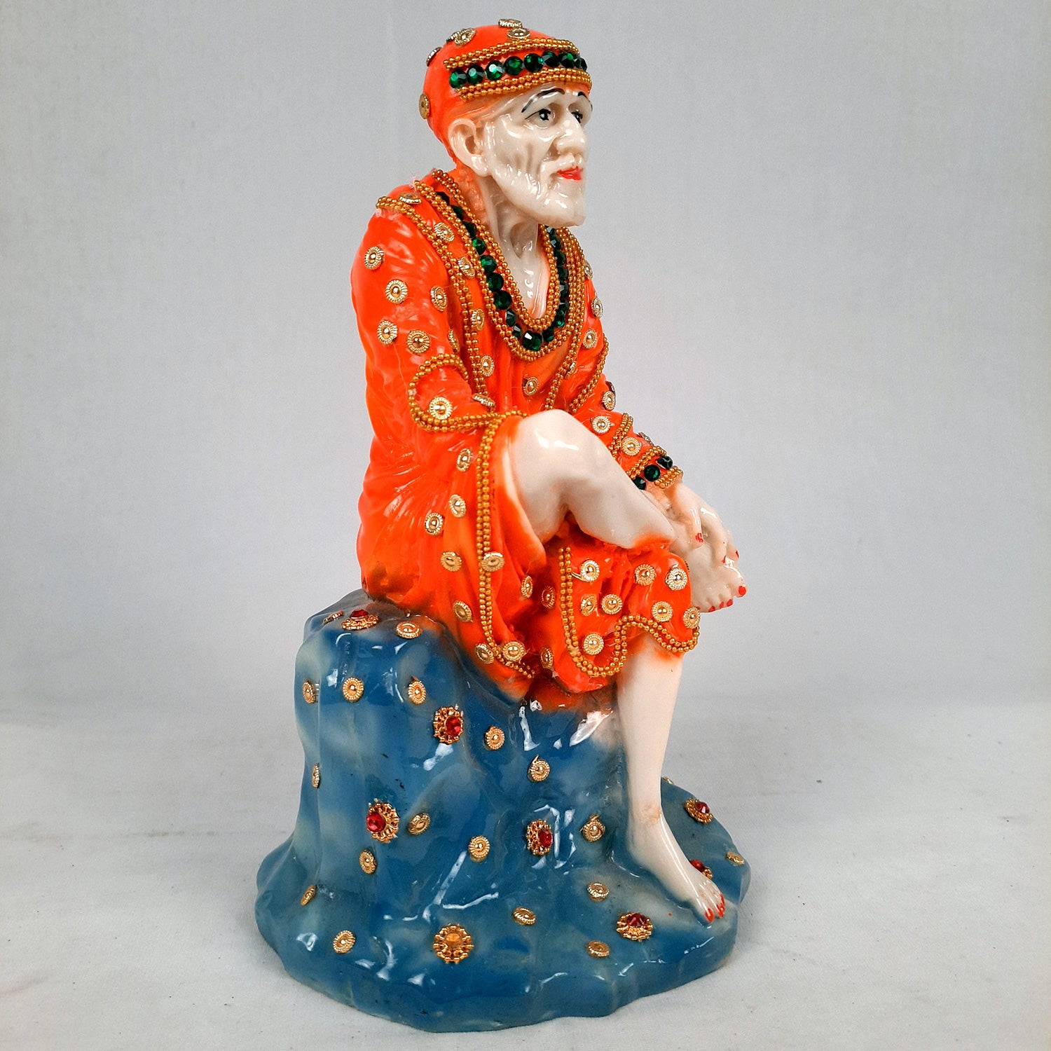 Sai Baba Murti | Shirdi Sai Baba Statue - For Home, Table Decor, Office & Gifts - 9 Inch - apkamart