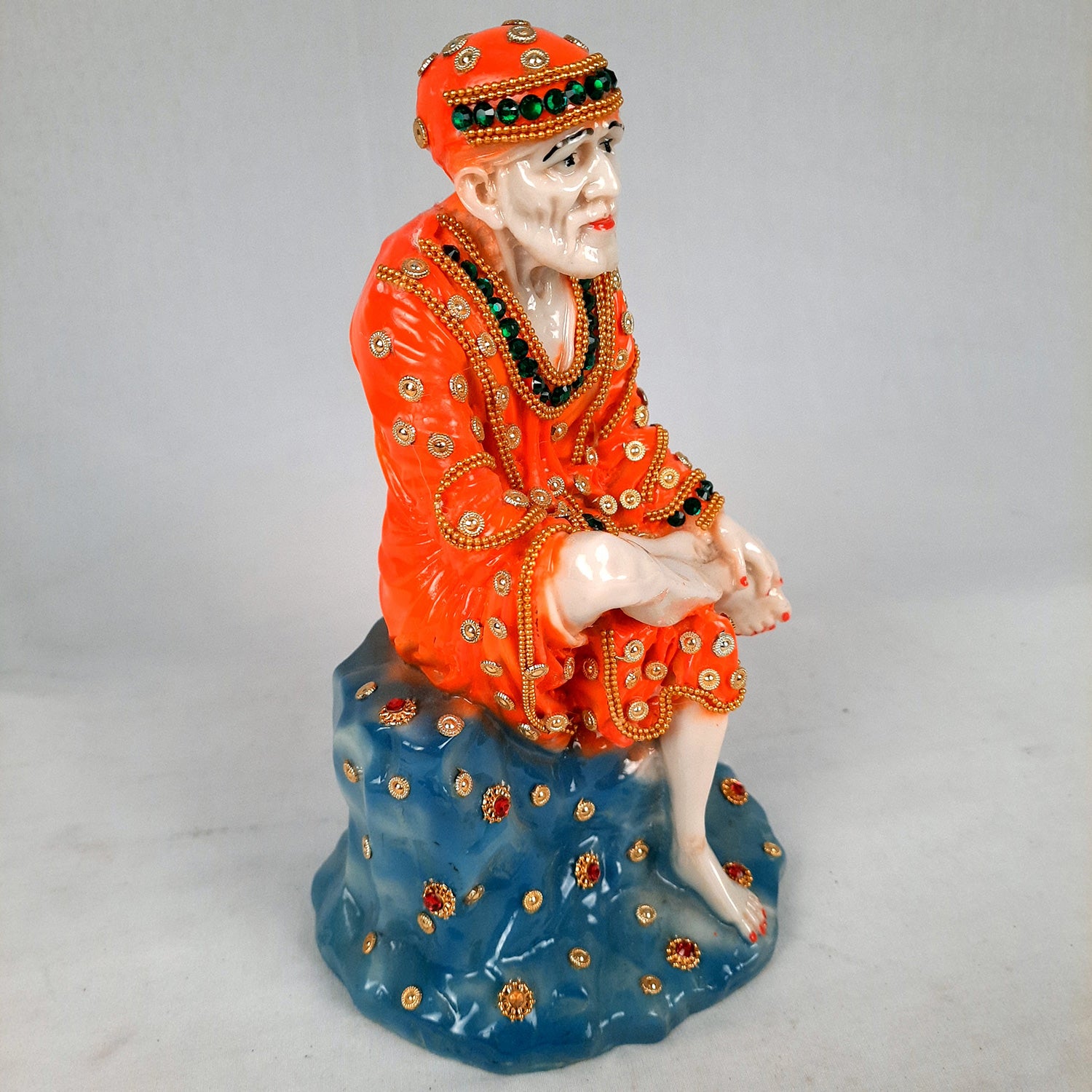 Sai Baba Murti | Shirdi Sai Baba Statue - For Home, Table Decor, Office & Gifts - 9 Inch - apkamart