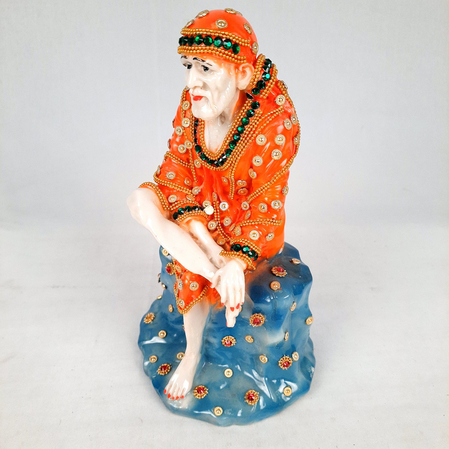 Sai Baba Murti | Shirdi Sai Baba Statue - For Home, Table Decor, Office & Gifts - 9 Inch - apkamart