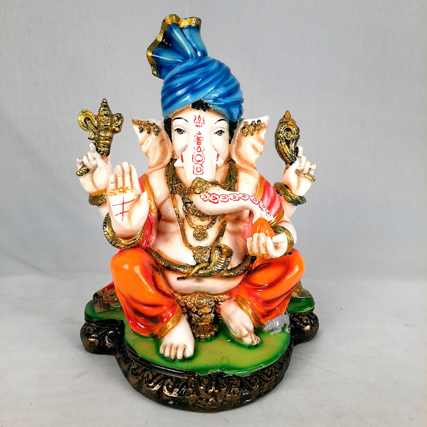 Ganesh Murti | Multicolour Ganesh Statue - 10.5 Inch- Apkamart