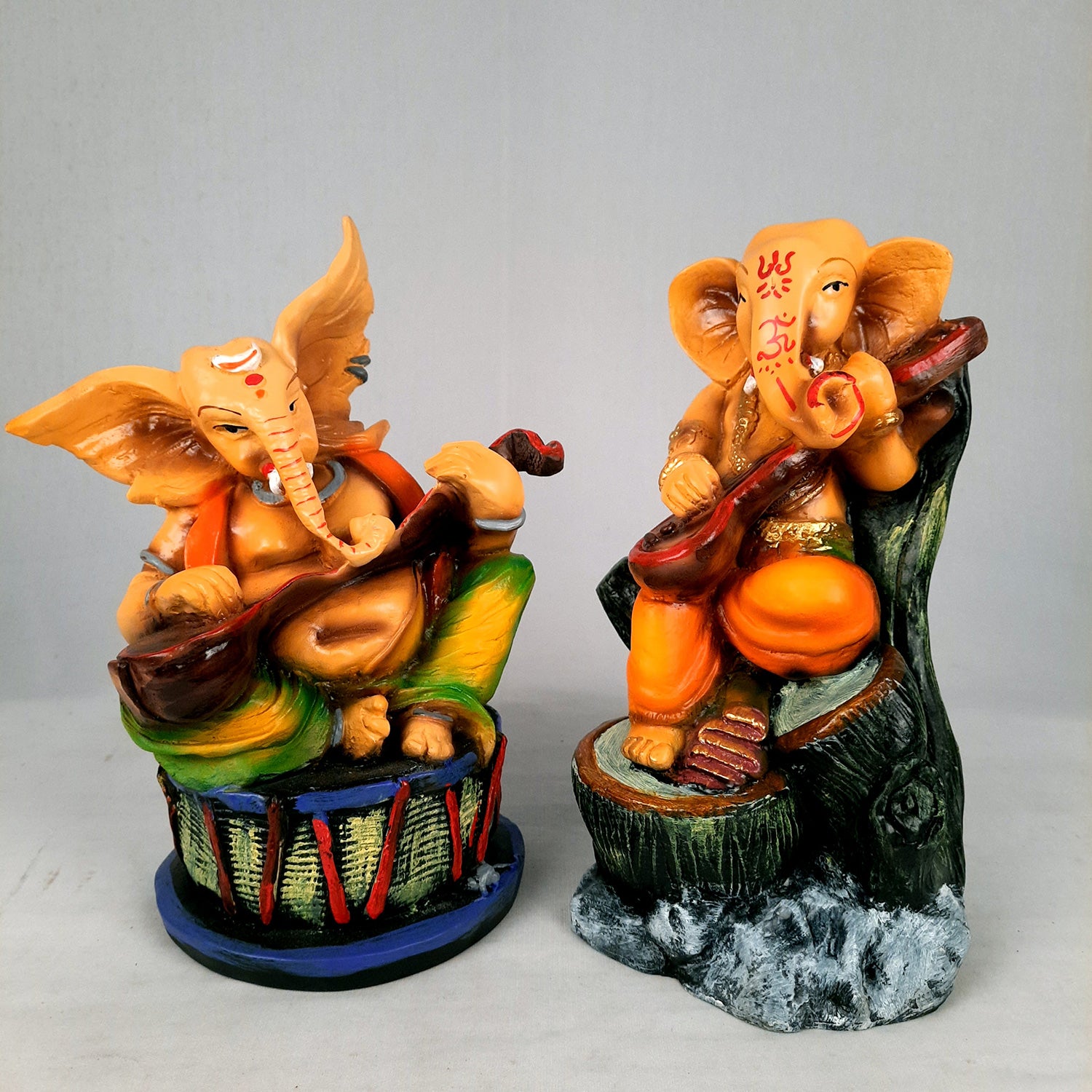 Ganesh Idol | Ganesha Statue - for Puja, Home & Table Decor | Housewarming & Festival Gift - 11 Inch (Set of 2) - Apkamart