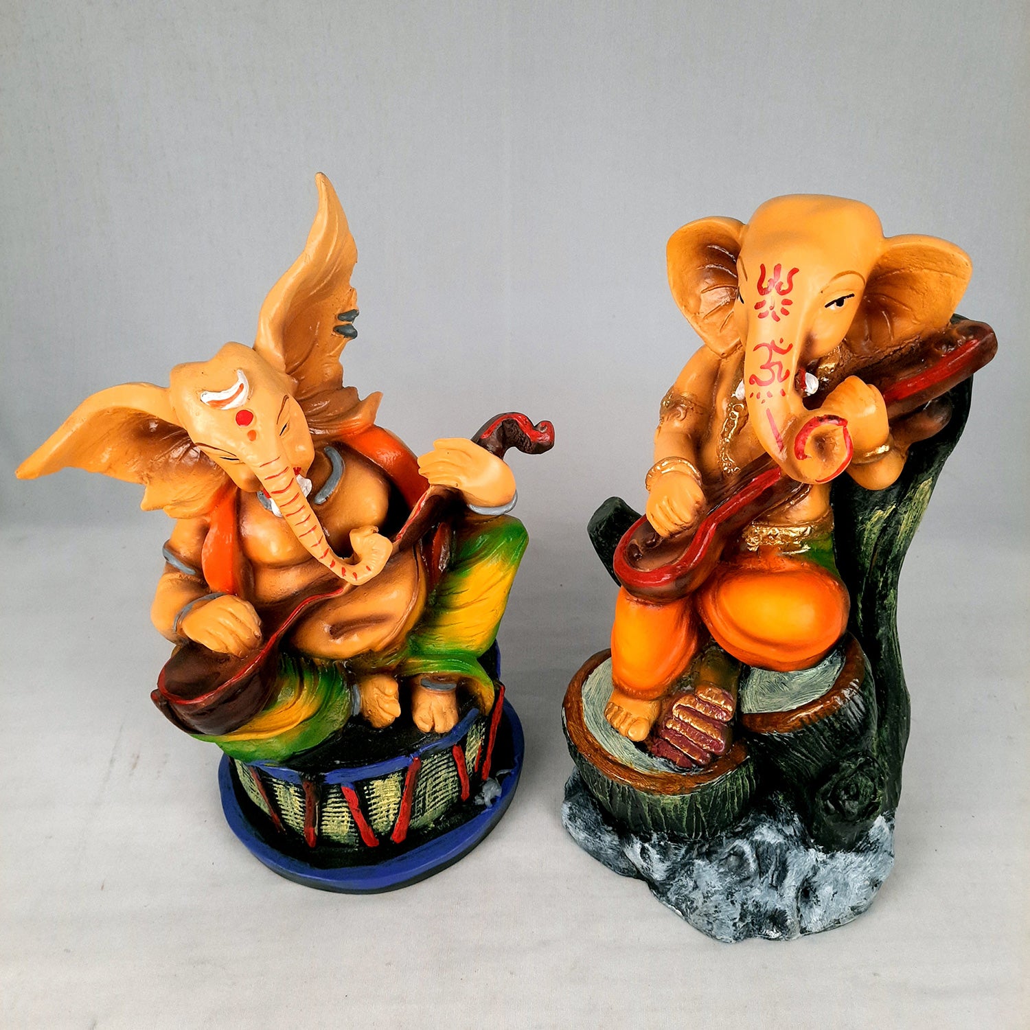 Ganesh Idol | Ganesha Statue - for Puja, Home & Table Decor | Housewarming & Festival Gift - 11 Inch (Set of 2) - Apkamart