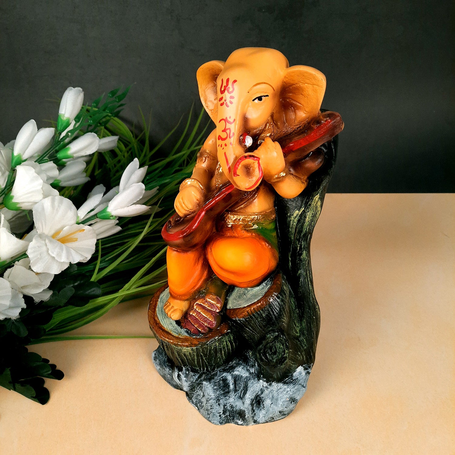 Ganesh Idol | Ganesha Statue - for Puja, Home & Table Decor | Housewarming & Festival Gift - 11 Inch - apkamart