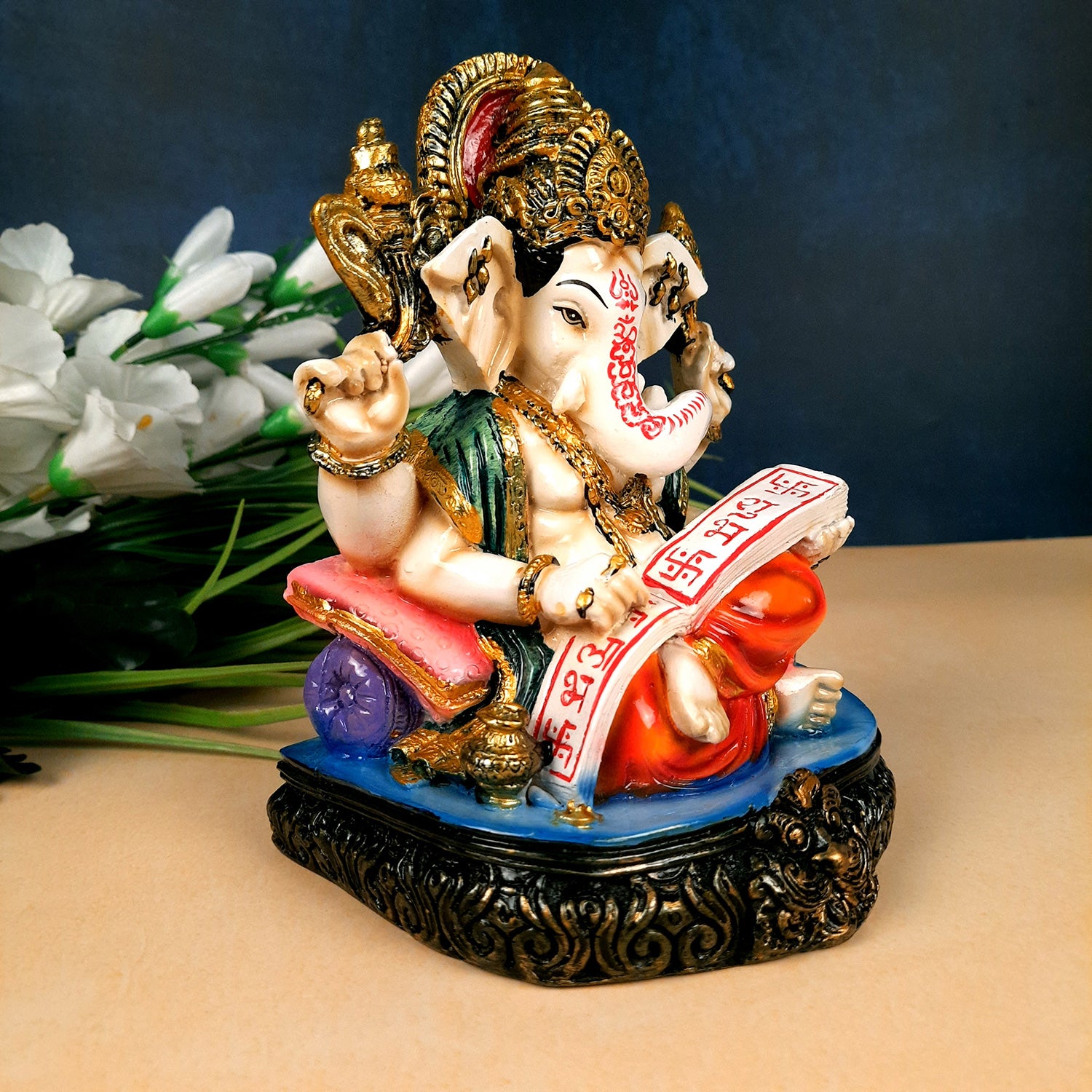 Lord Ganesha Statue | Ganesh Murti - for Puja, Home & Table Decor, Office & Gifts - 8 Inch - Apkamart