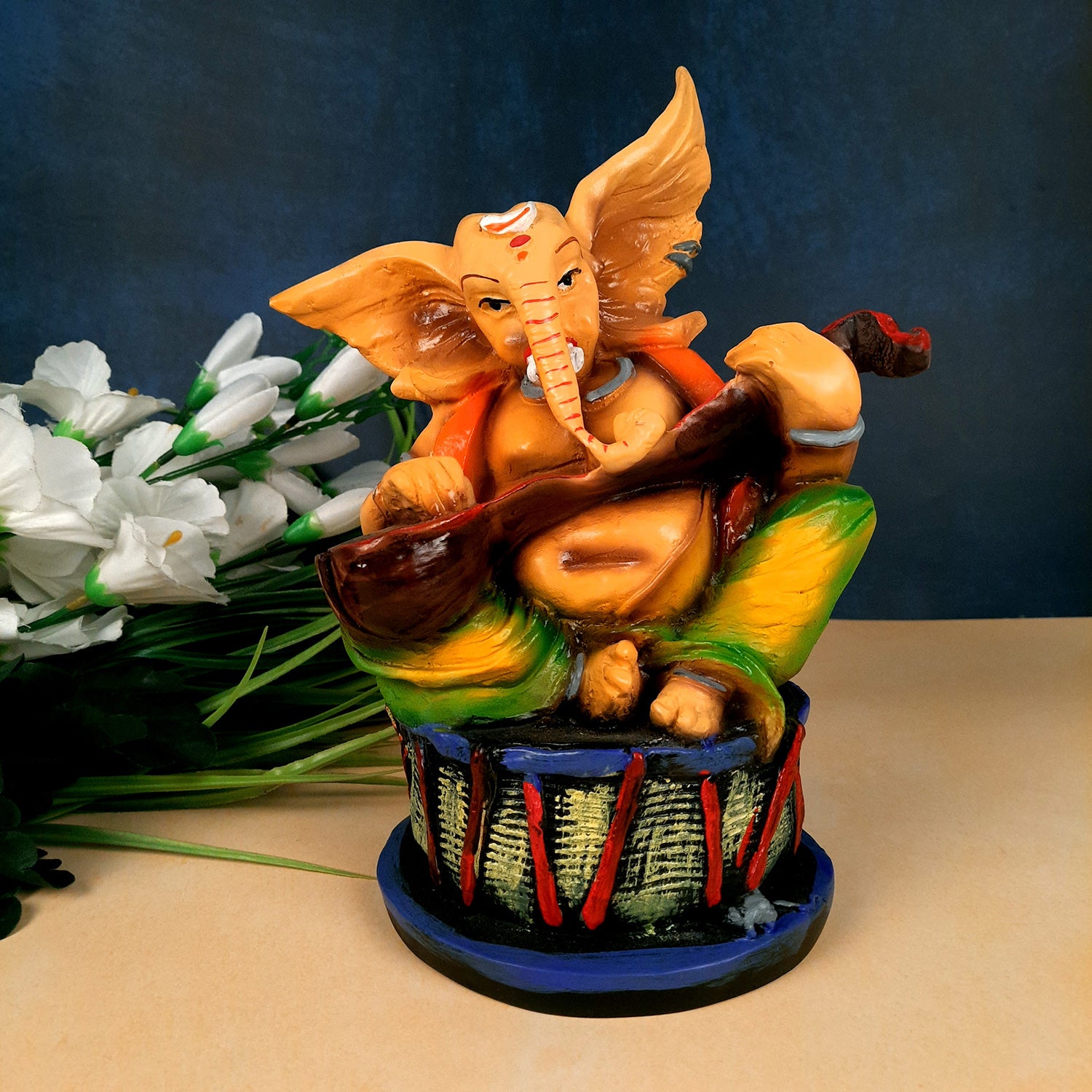 Ganesh Idol | Ganesha Statue - for Puja, Home & Table Decor | Ganpati Murti for Office Desk & Gifts - 10 Inch - apkamart